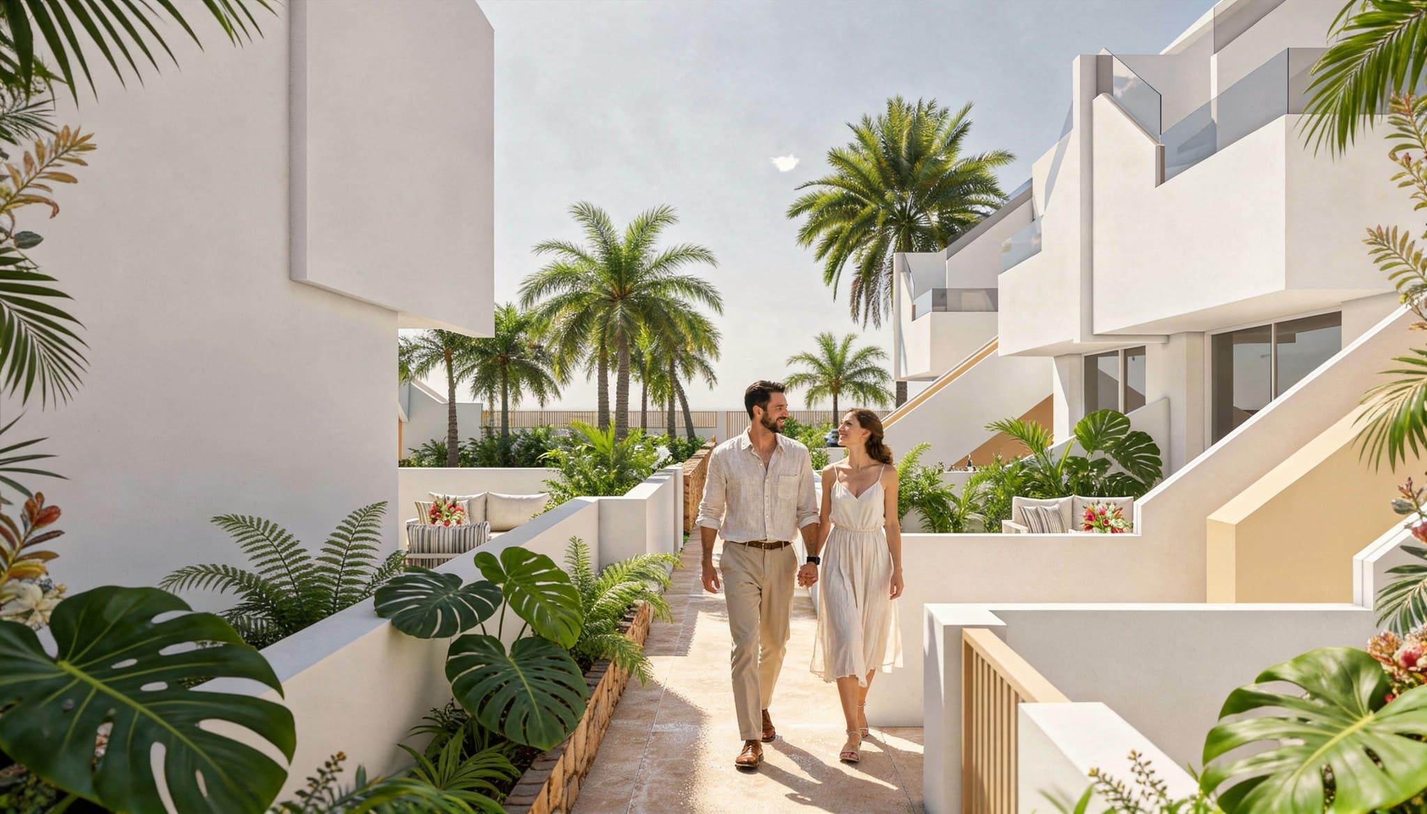 Double bedroom with built-in wardrobes and electric roller shutter, new-build bungalow, Zona Pueblo