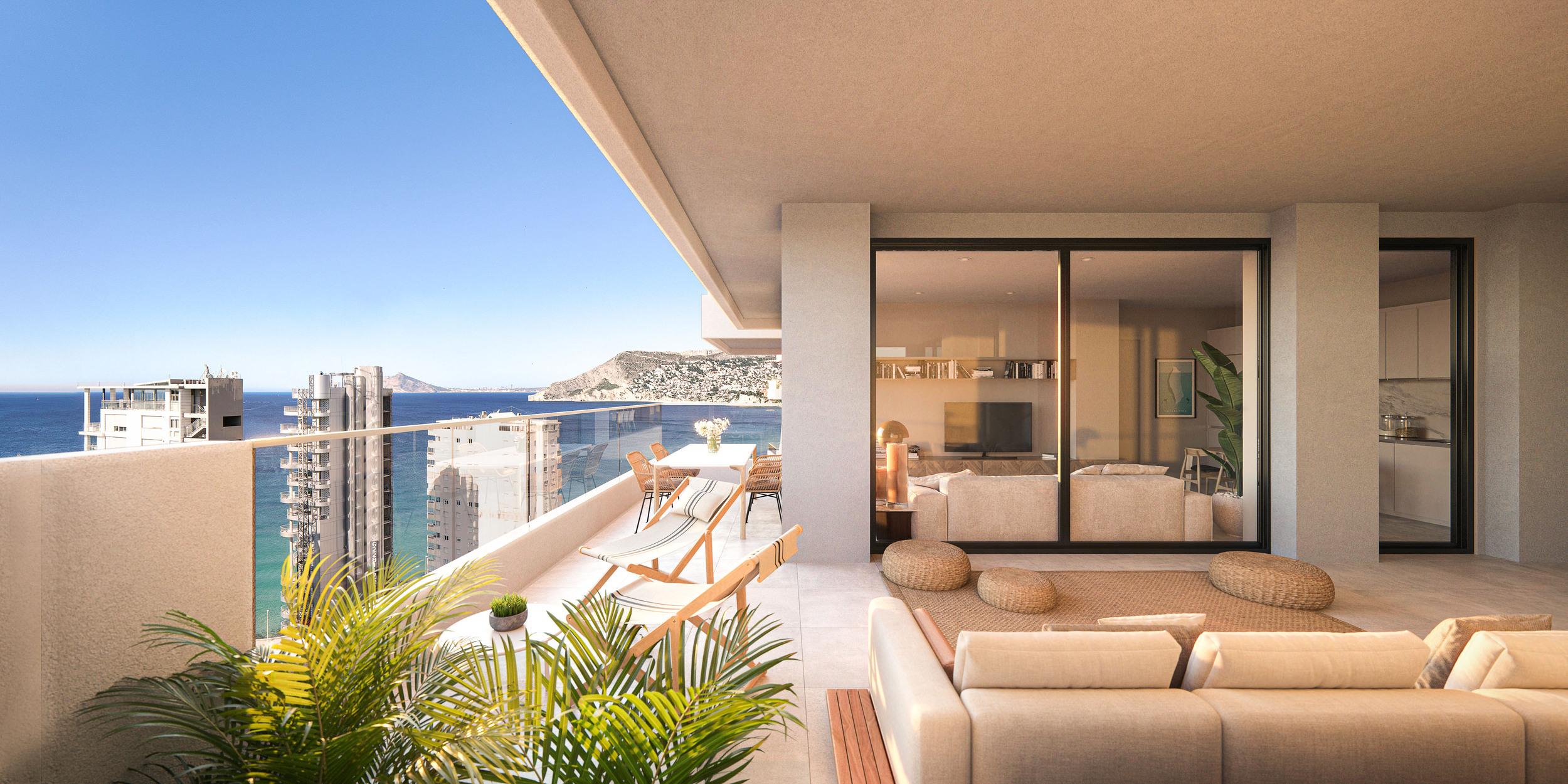 Bathroom with modern fittings in 2-bedroom apartment, Ifach, Calpe