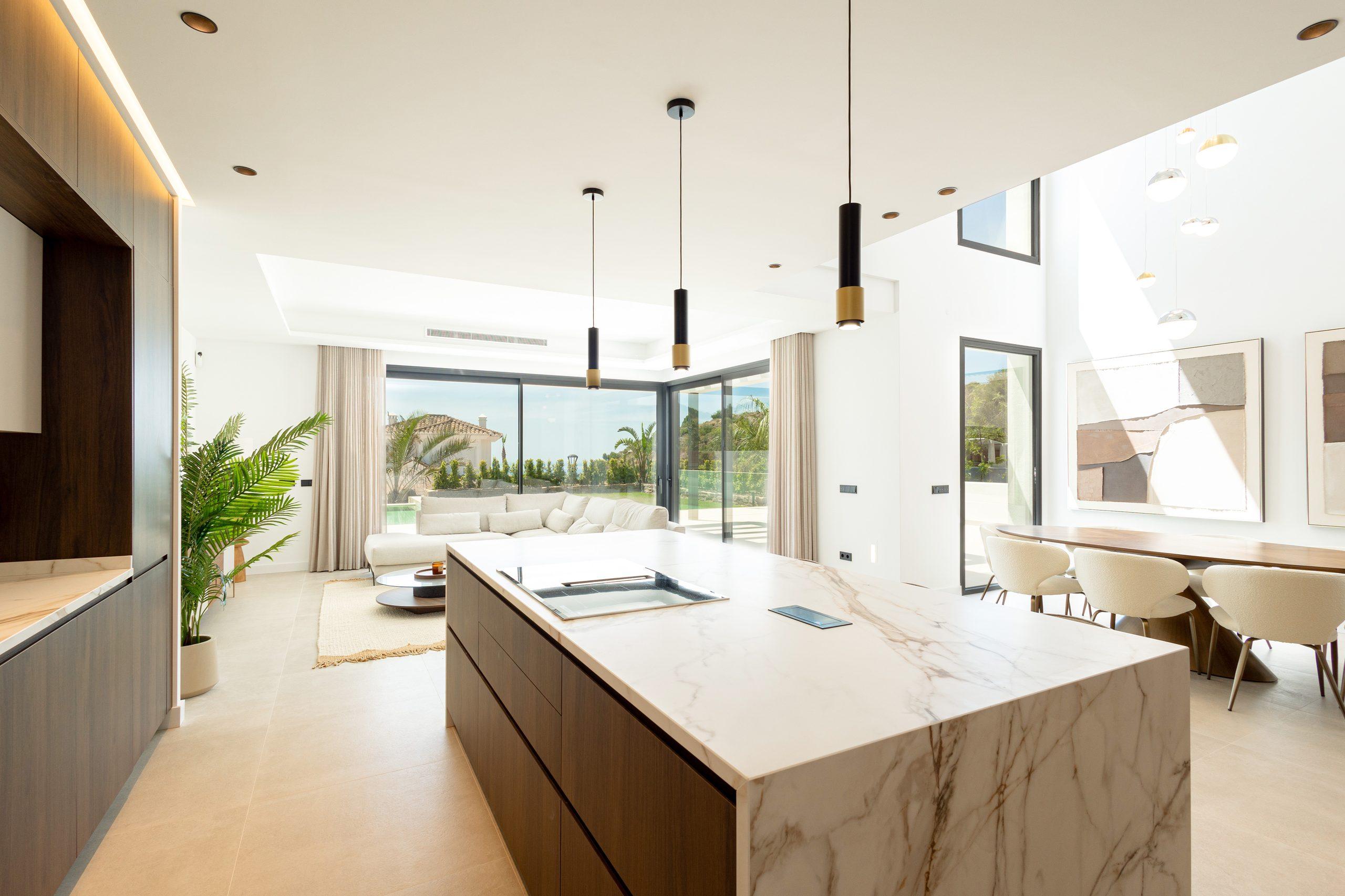 Rooftop solarium level of new-build villa in Mijas Pueblo