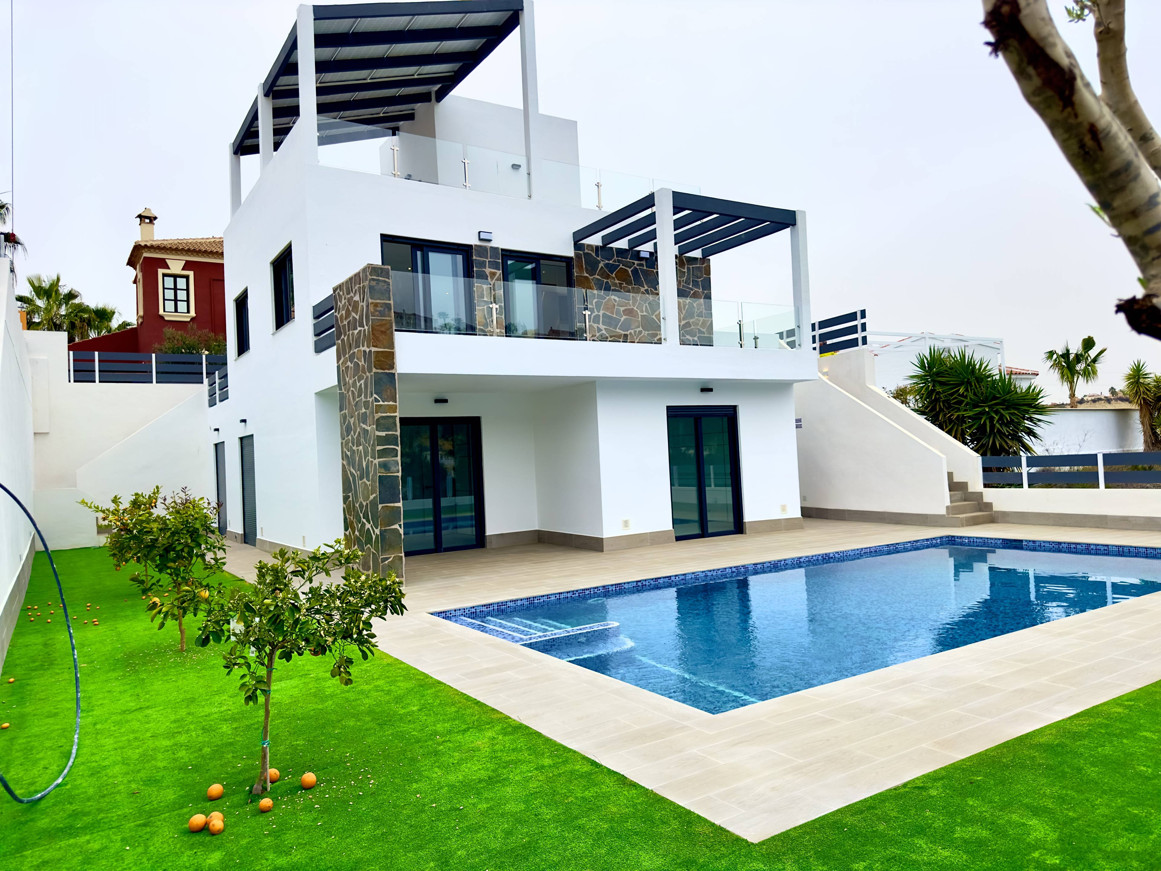 Glazed window bringing natural light into new-build villa, La Marquesa