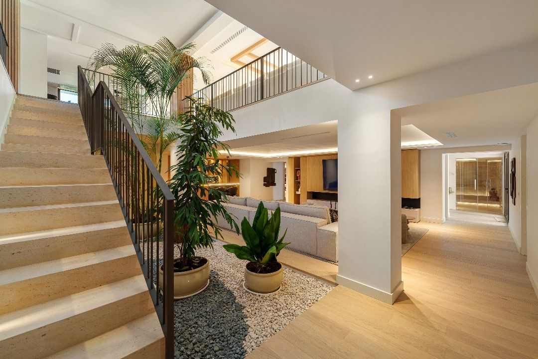 Garage and parking area of new-build villa in Aloha, Marbella