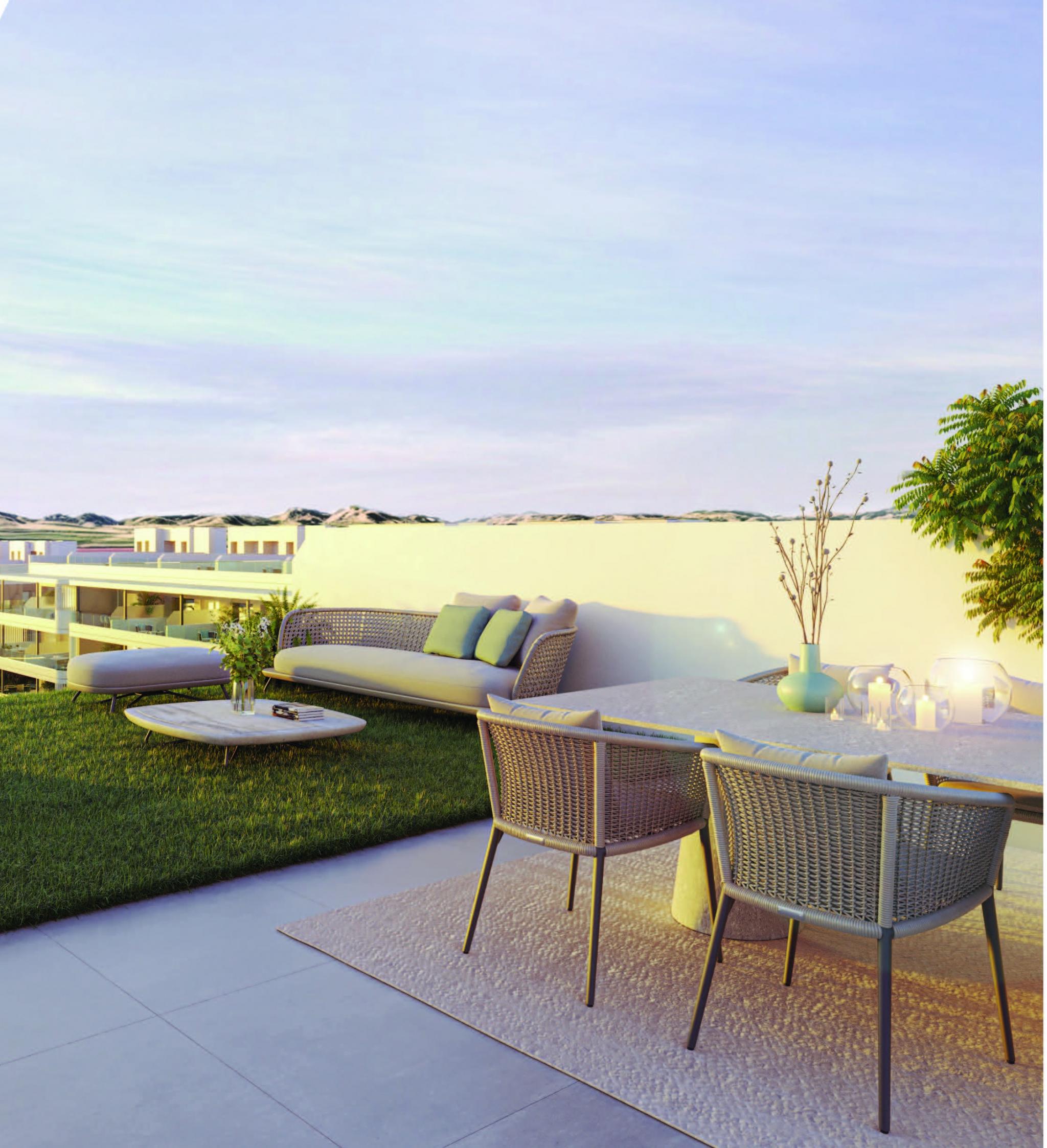 Upper-floor balcony detail on new-build complex, El Limonar, Torrevieja