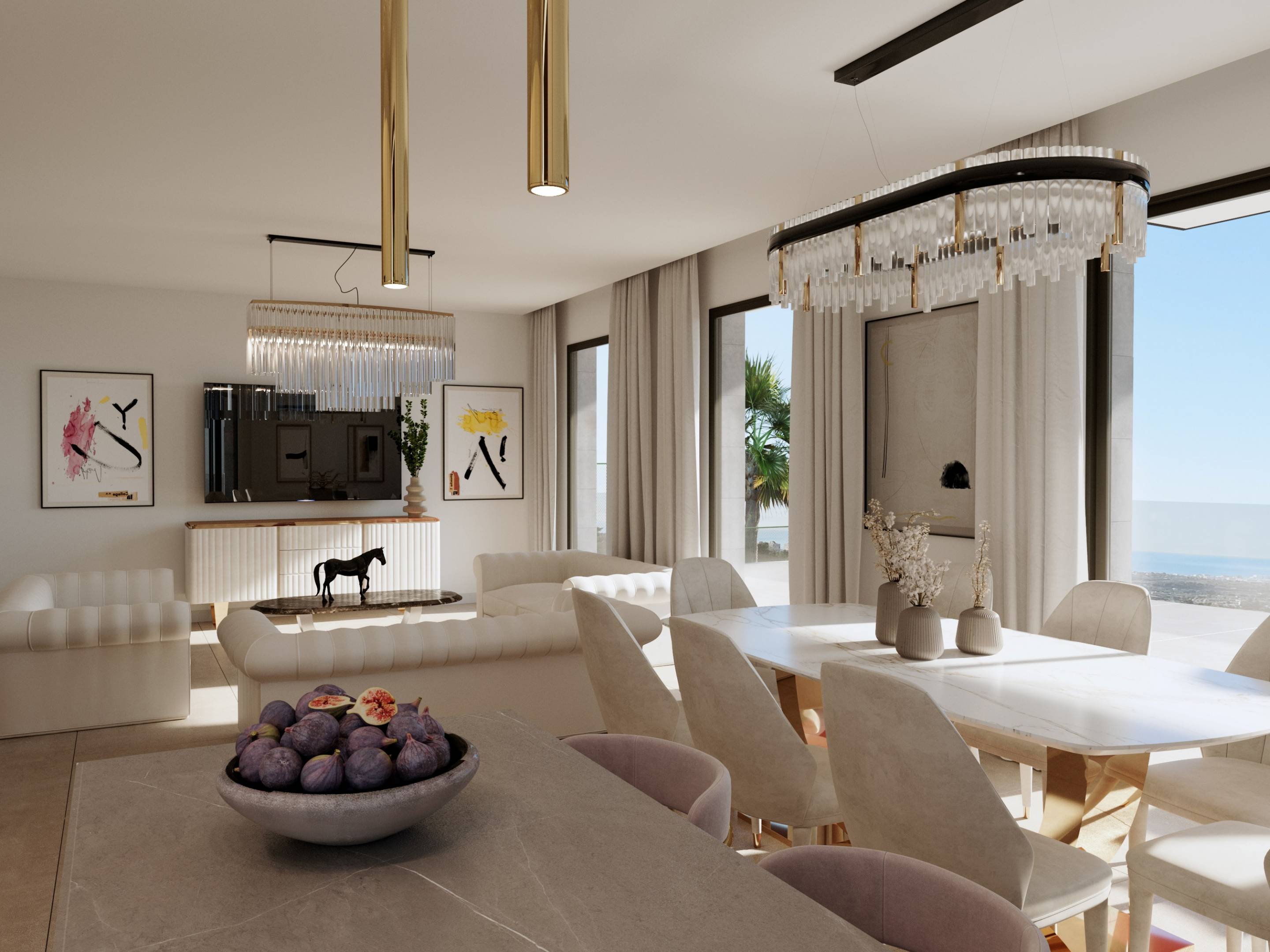 Front facade of 4-bedroom new-build villa, Golf Bahía, Finestrat