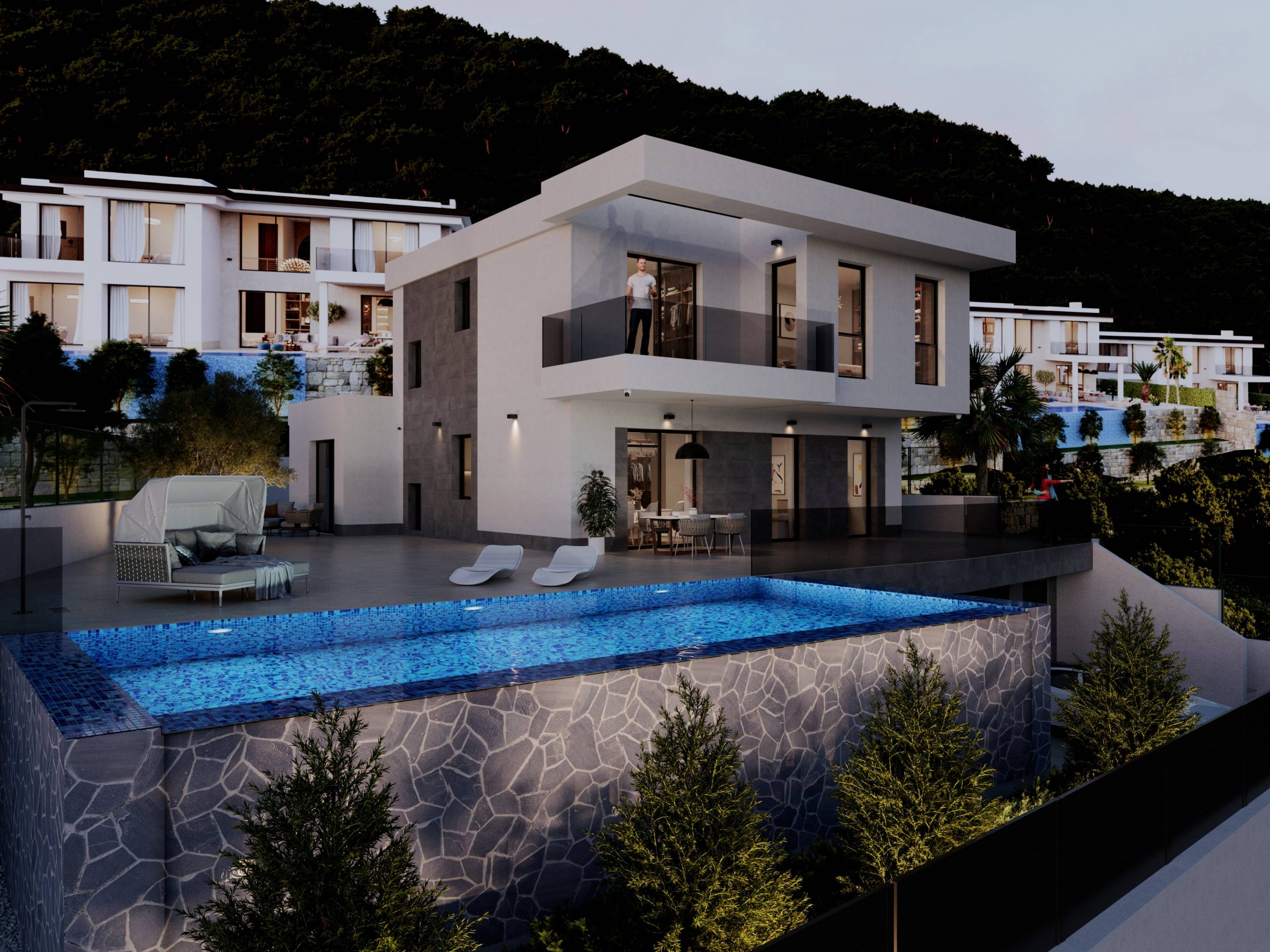 View from solarium toward surrounding hills, Golf Bahía, Finestrat