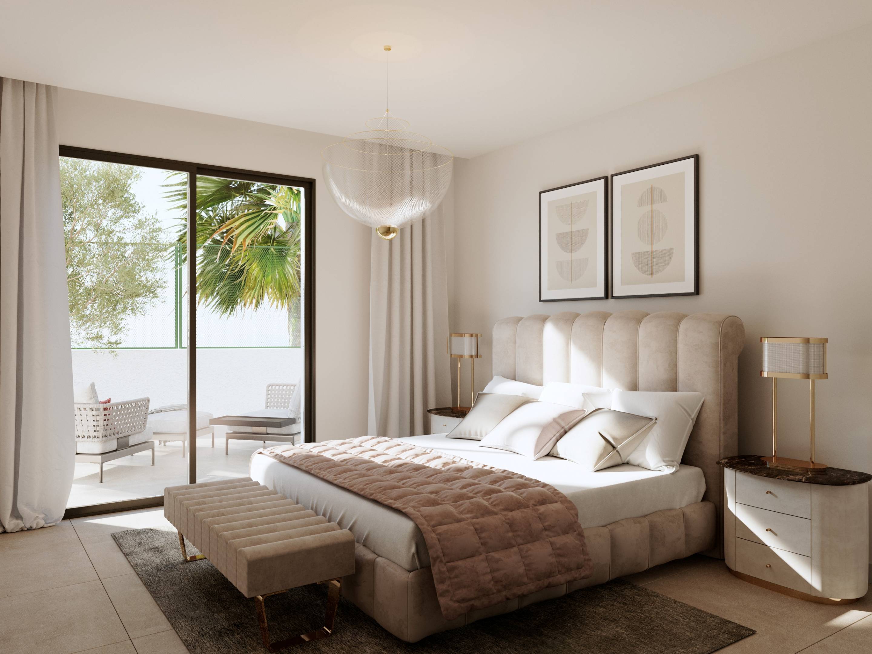Main bedroom with built-in wardrobes in new-build villa, Golf Bahía, Finestrat
