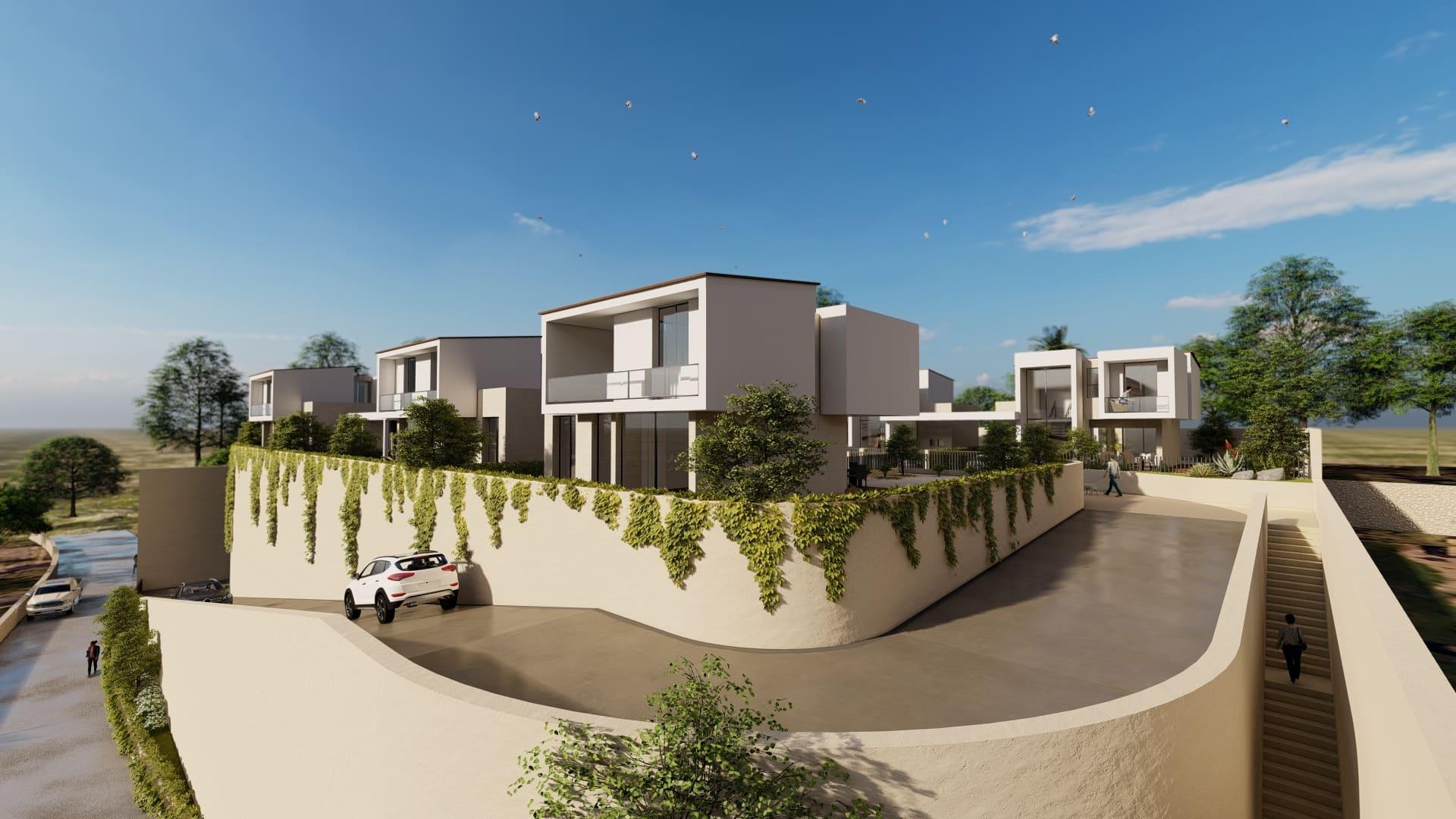 Rear outdoor space of ground-floor new-build villa, Montebello, La Nucía