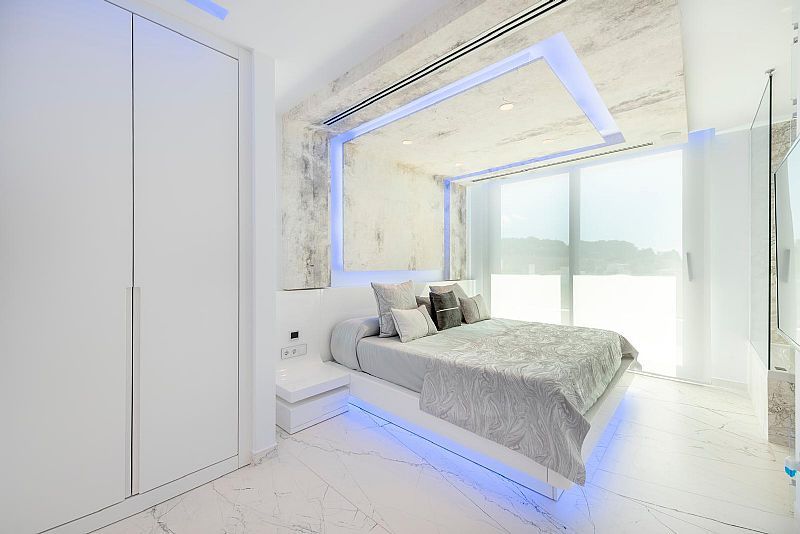 Interior space on solarium level of new-build villa, Manzanera, Calpe