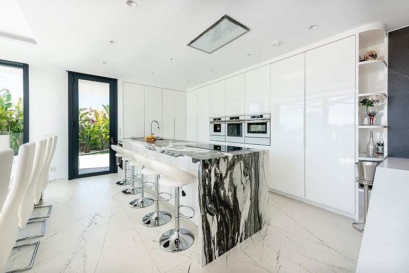 Bathroom vanity and mirror in new-build villa, Manzanera, Calpe