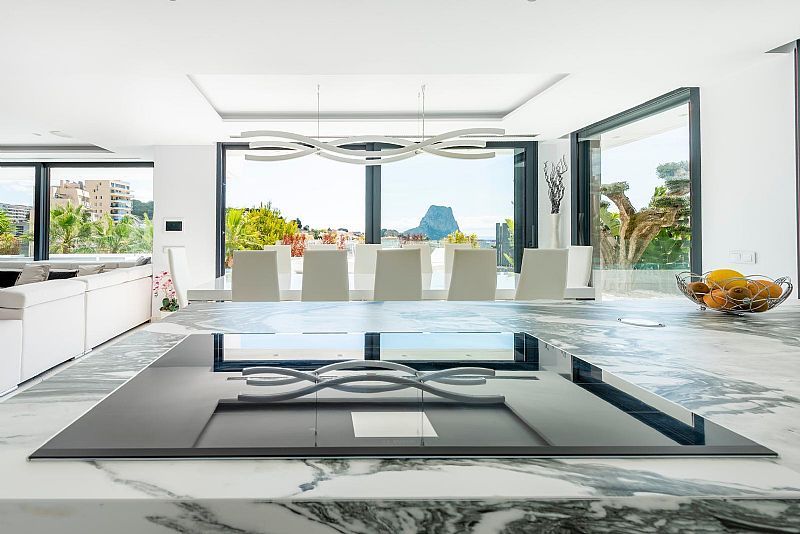 Window with sea view aspect in 4-bedroom villa, Manzanera, Calpe