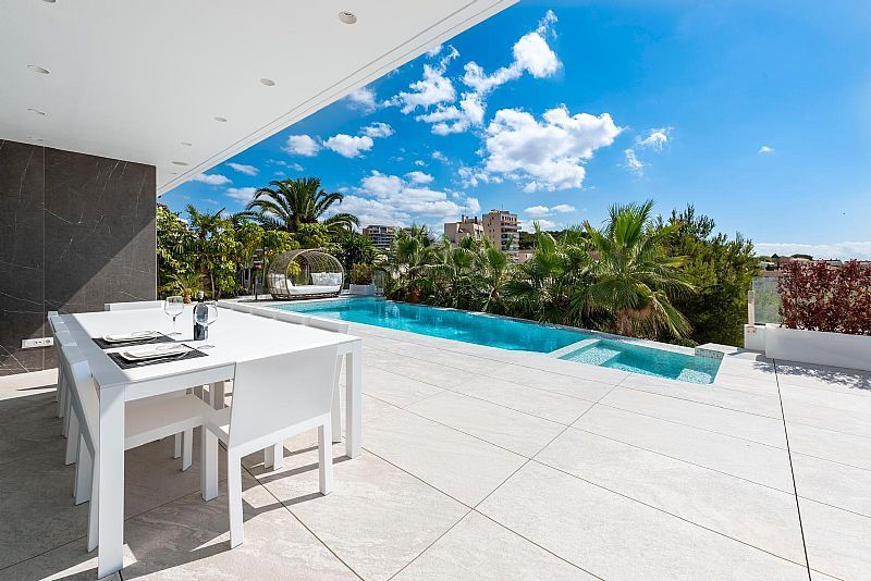 Dining area adjoining living space in 4-bedroom new-build villa, Manzanera, Calpe