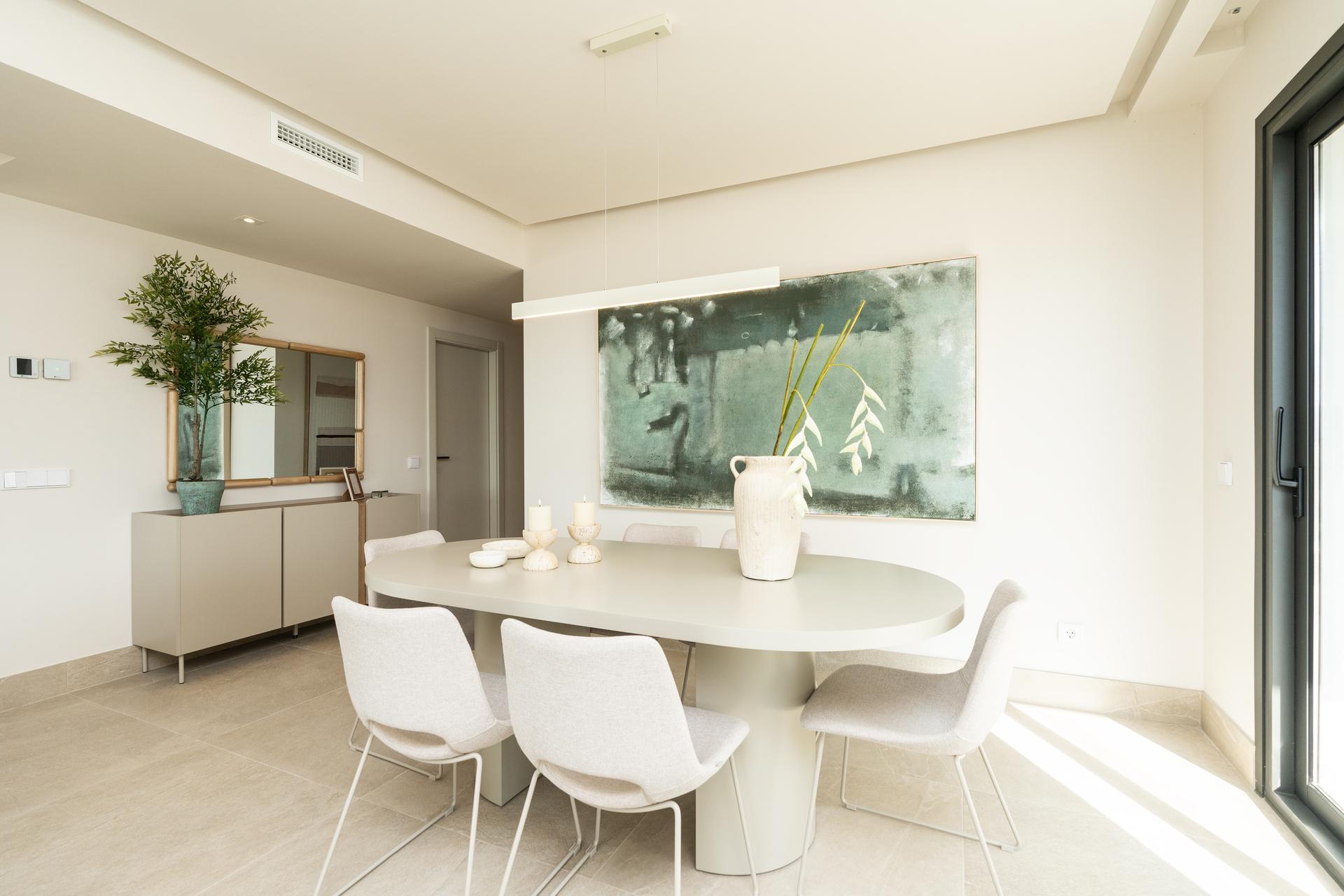 Kitchen worktop and appliance detail in new-build apartment, El Paraíso, Benahavis