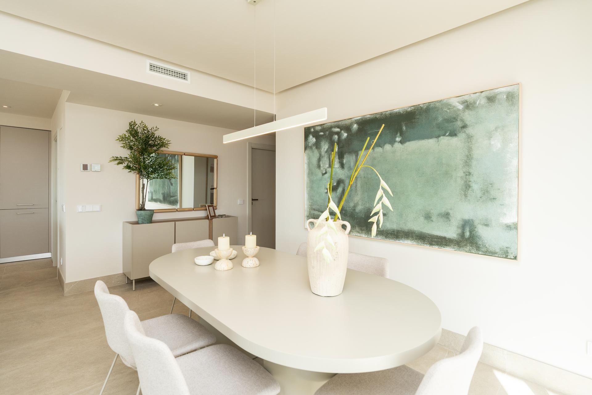 Kitchen island in new-build apartment, El Paraíso, Benahavis