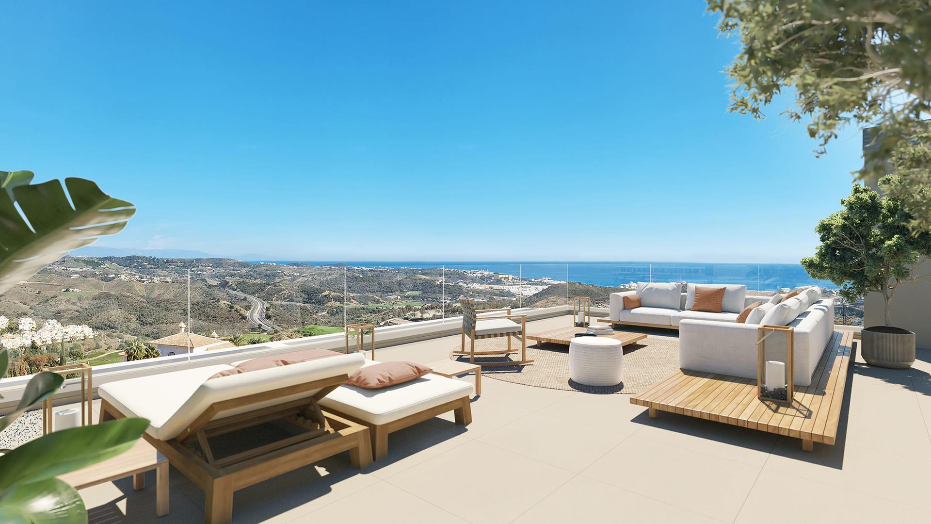 Lift lobby inside new-build residential development, Riviera del Sol, Mijas