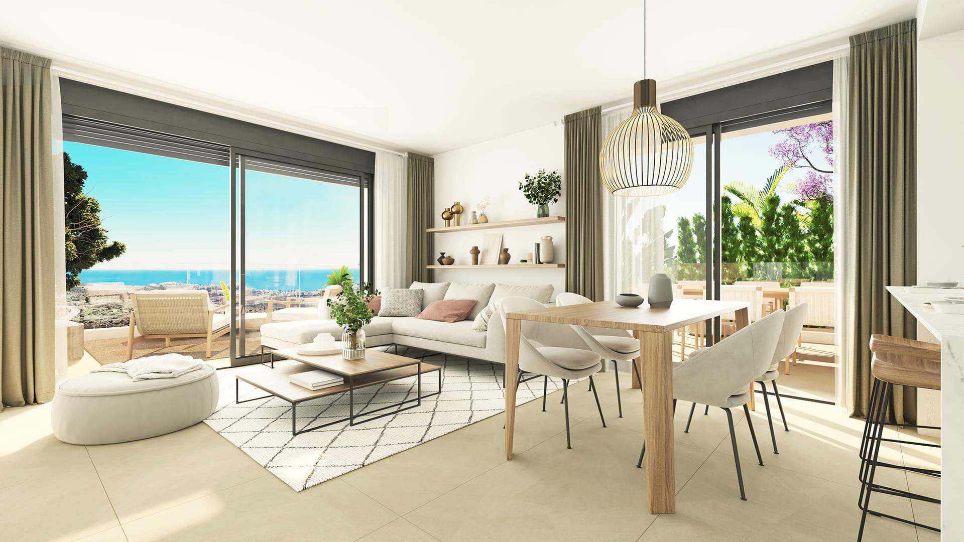 Main bedroom in 2-bedroom new-build penthouse, Riviera del Sol, Mijas