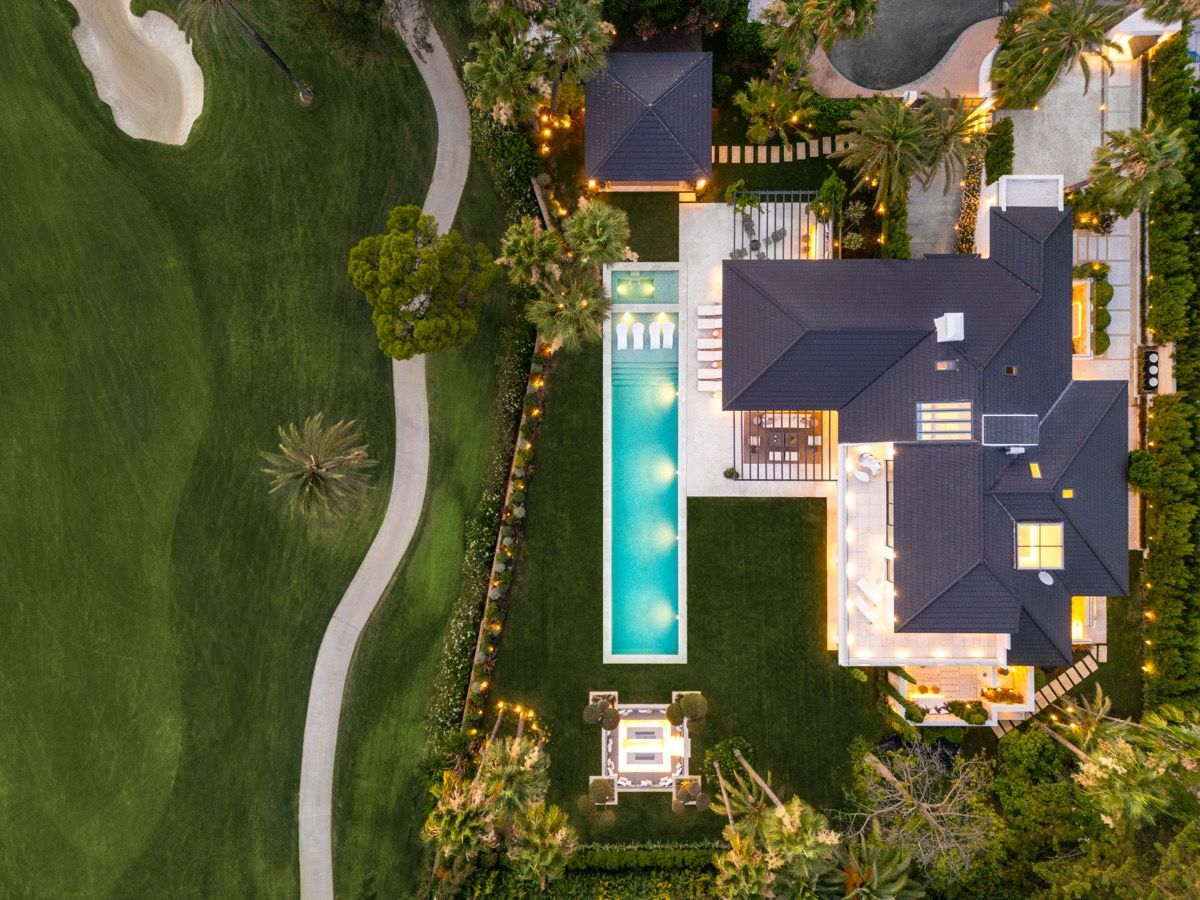 Front elevation of 7-bedroom new-build villa in Puerto Banús, Marbella