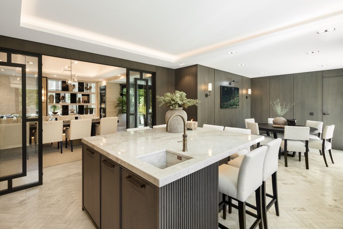 Integrated garage interior in 7-bedroom new-build villa, Puerto Banús