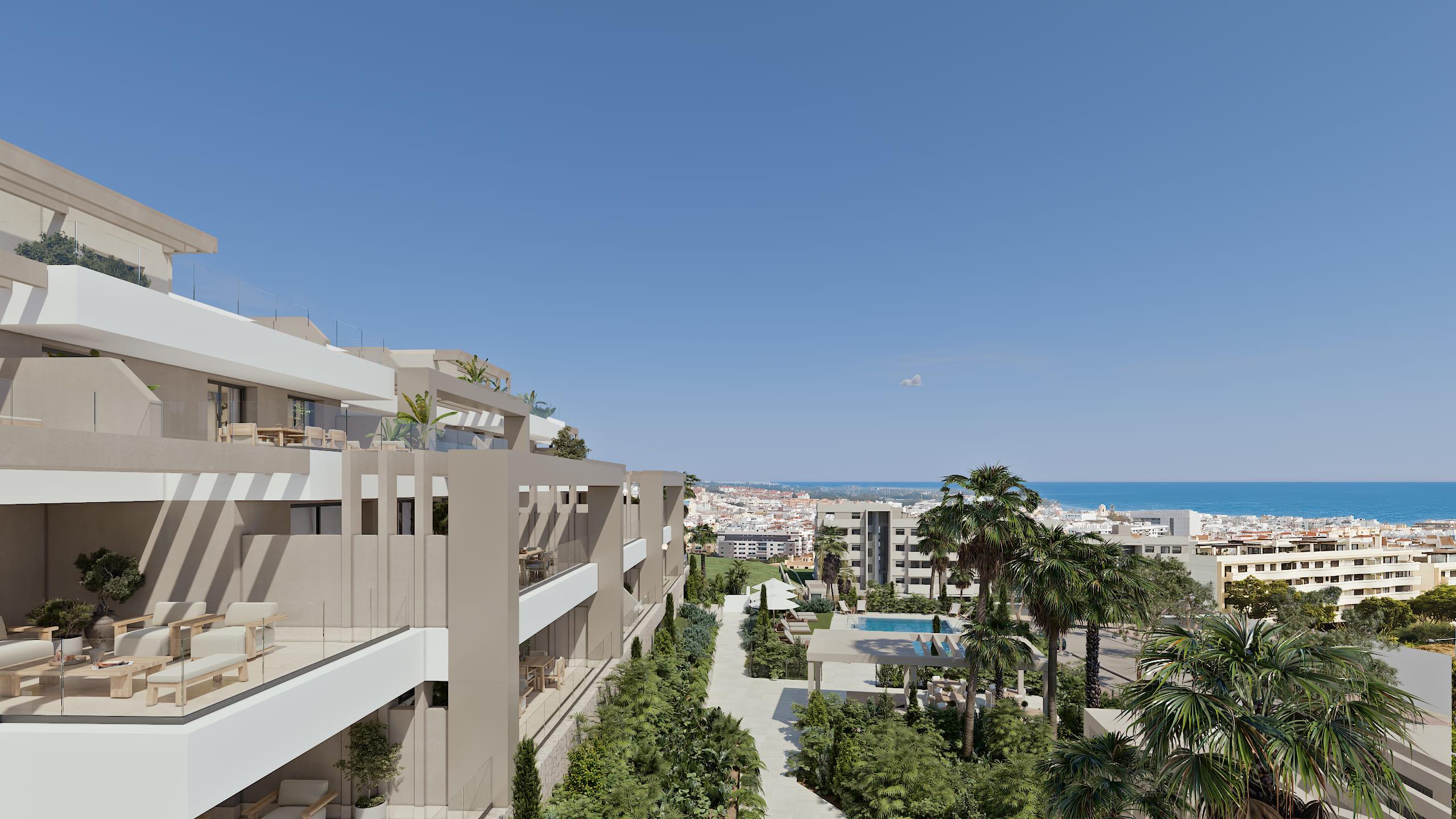 Aerial or elevated view of Las Mesas area, Estepona