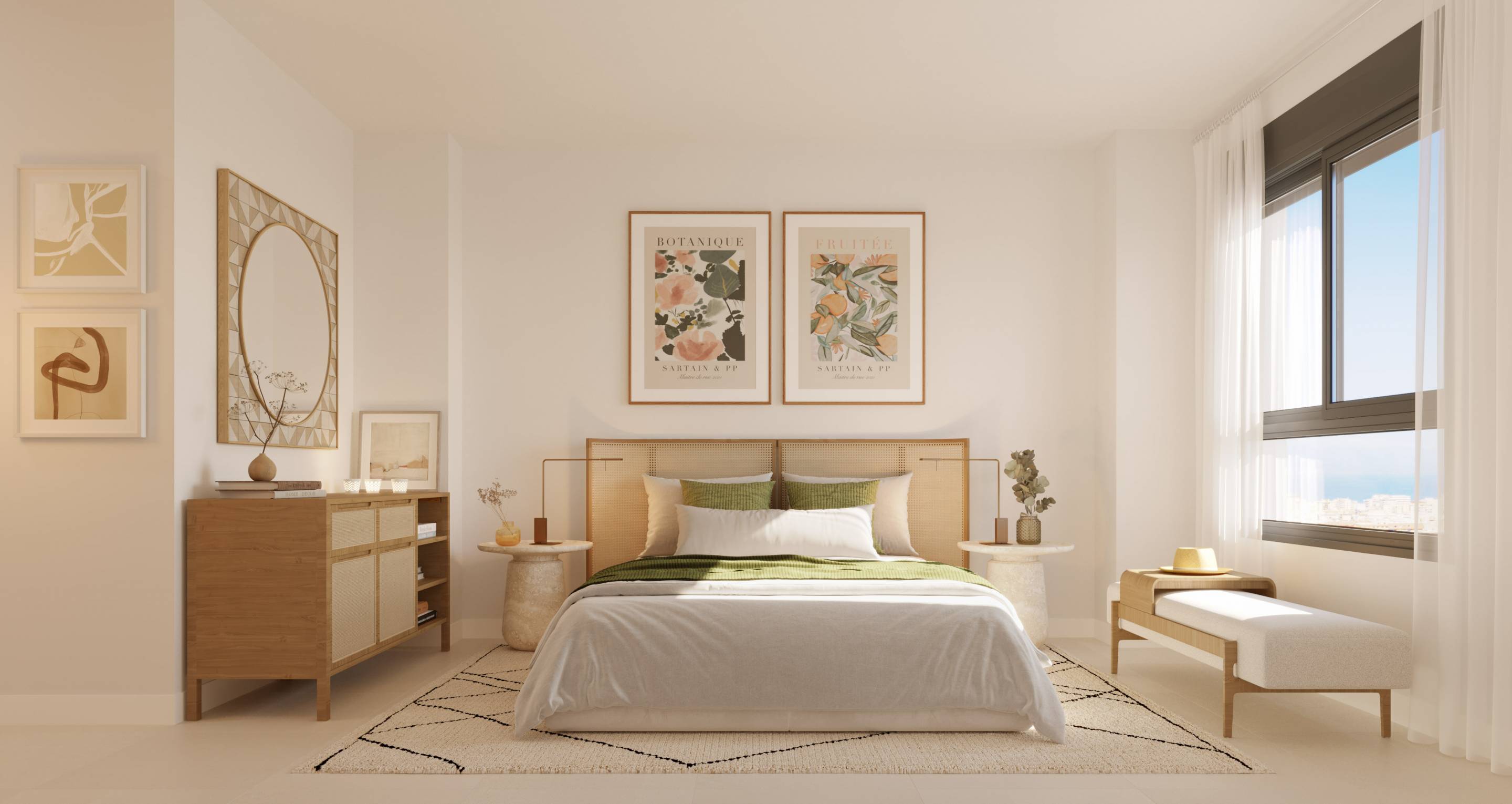 Living and dining layout in 3-bedroom apartment, second floor, El Saltillo