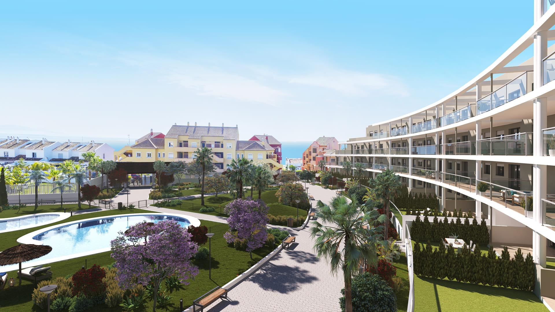 Bathroom tiling and fixtures in new-build apartment, Chullera, Manilva