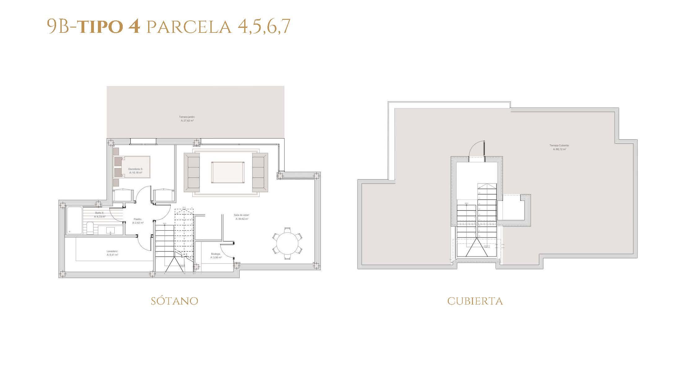 Solarium level floor plan of 6-bedroom new-build villa, Azata Golf Estepona Oeste, Estepona