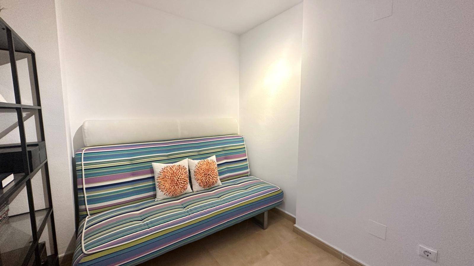 Ceiling and light fitting in living room, La Mata Pueblo apartment, Torrevieja