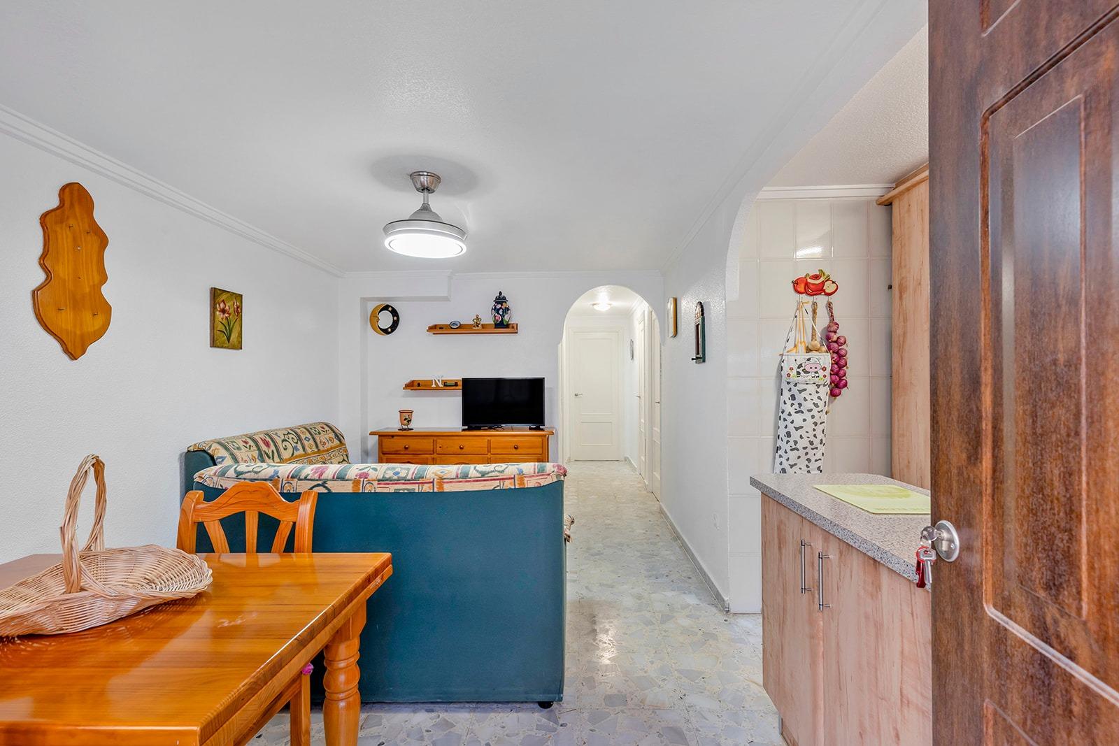 Kitchen with worktop and appliances in bungalow, La Mata, Torrevieja