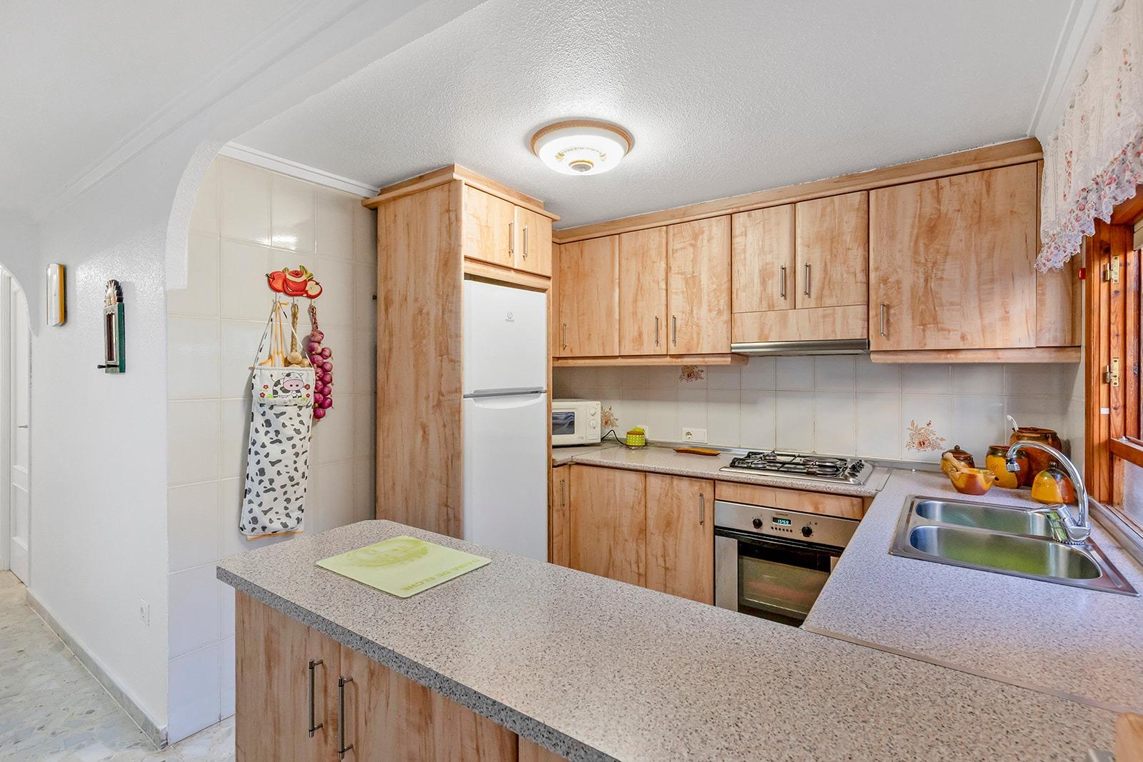 Northwest-facing private patio in corner bungalow, La Mata, Torrevieja