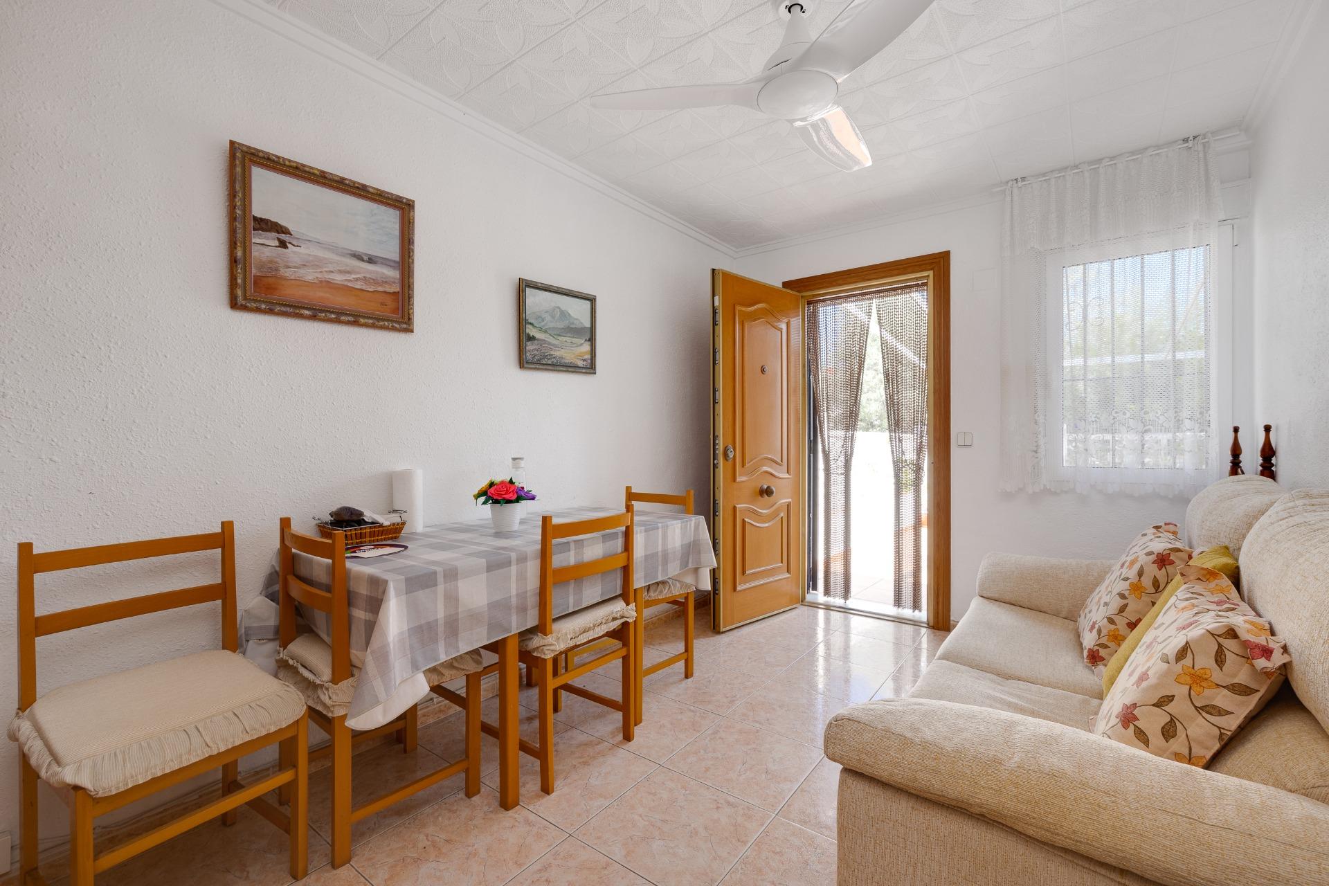 Kitchen worktop and wall cabinetry in corner villa, Torretas, Torrevieja
