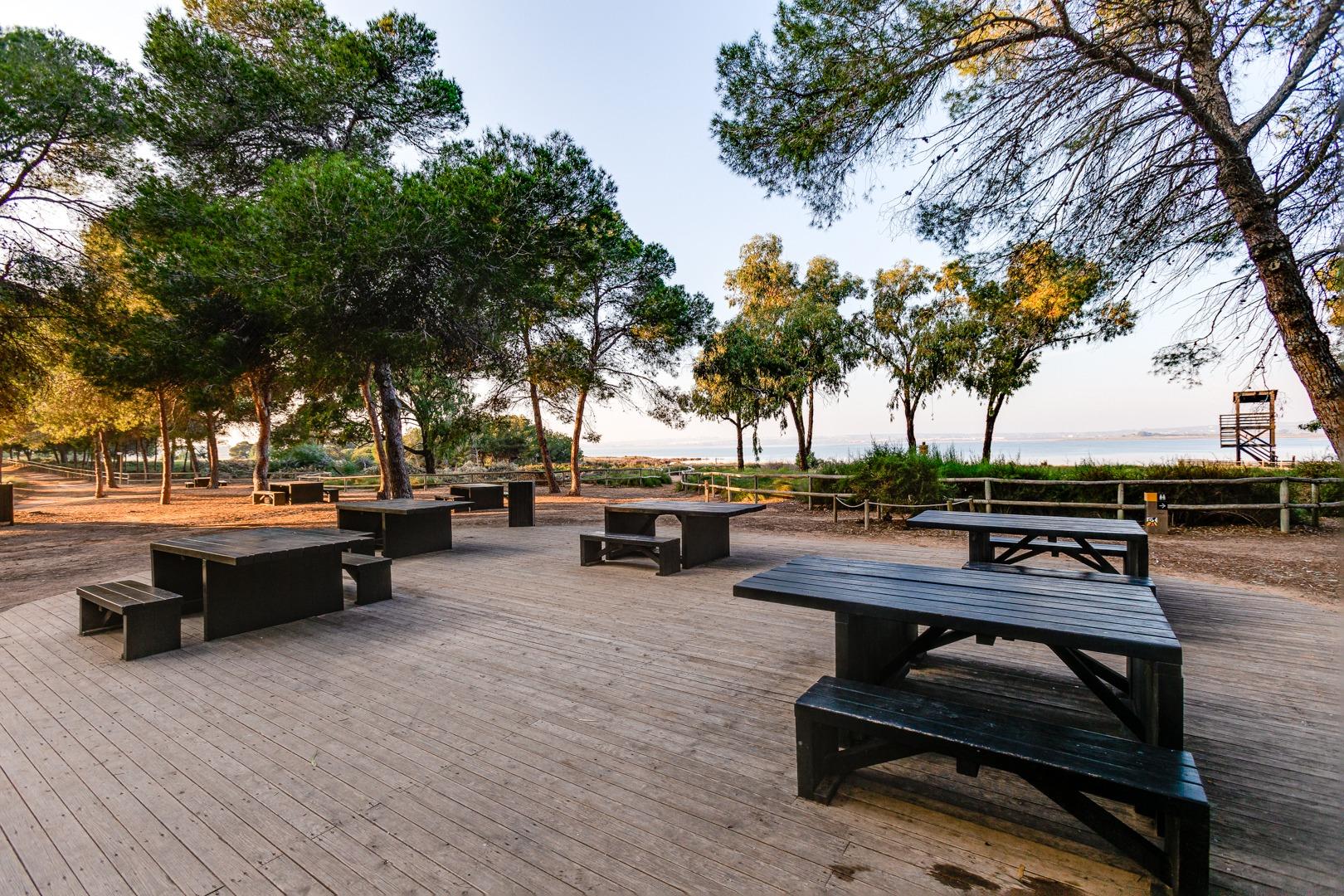Solarium with distant neighbourhood rooftop view, La Siesta, Torrevieja