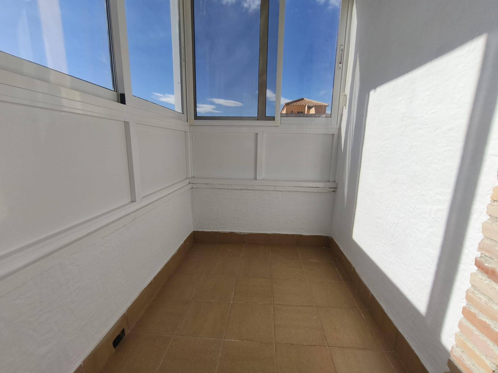 Pool and plot seen from first-floor glazed terrace, Lo Marabú, Rojales