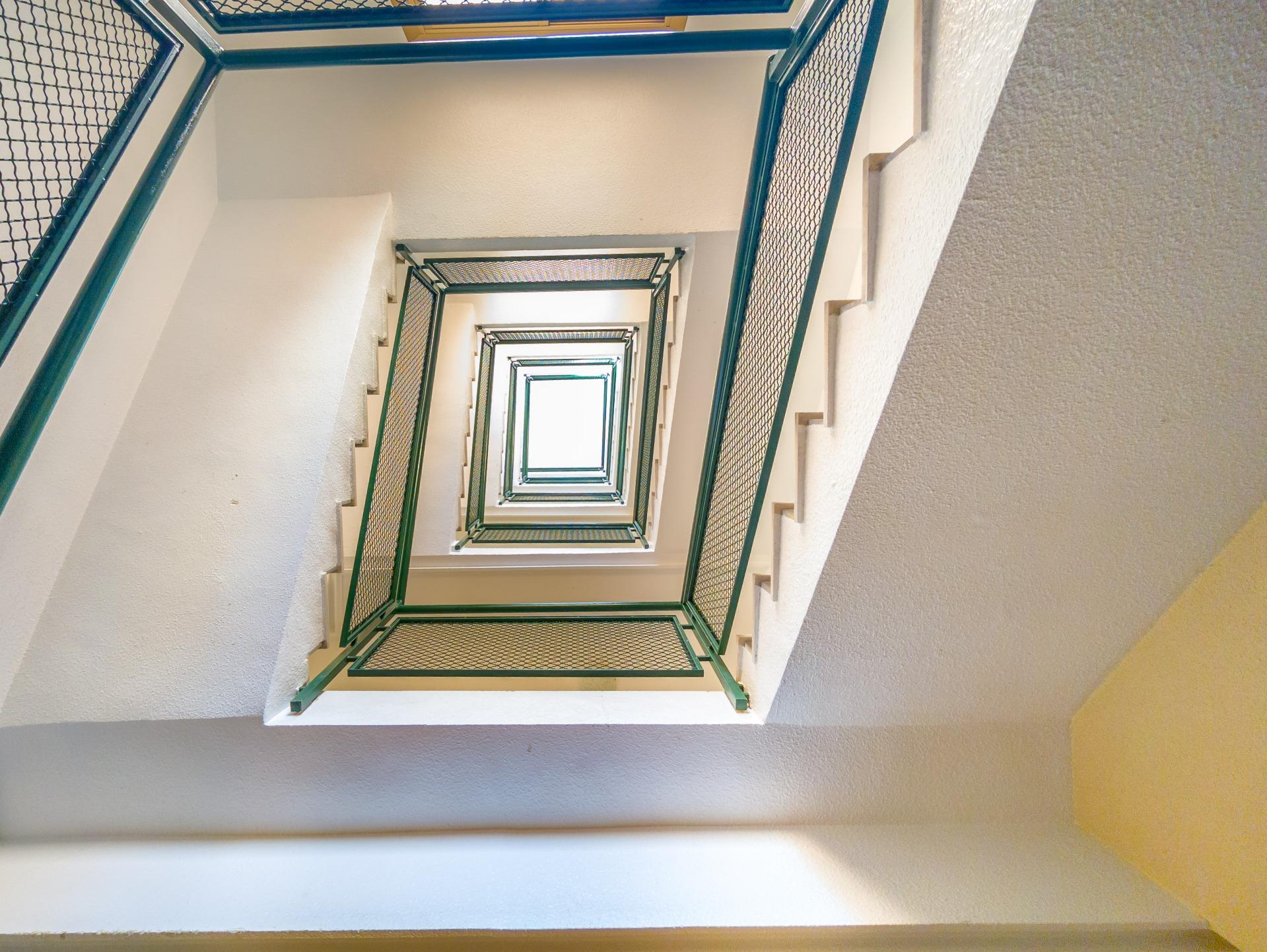 Communal stairwell and lift access, apartment building, Playa del Cura