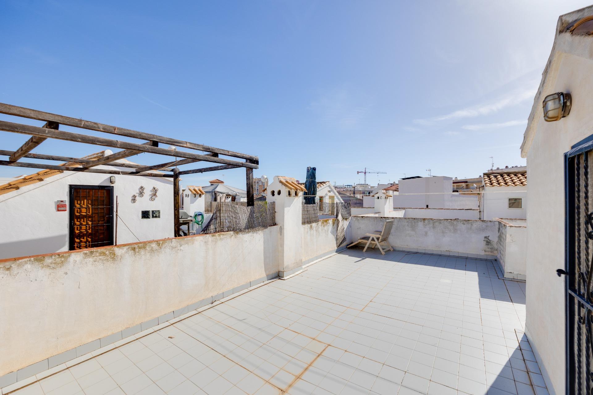 Communal pool from upper angle, gated urbanisation, Torrevieja