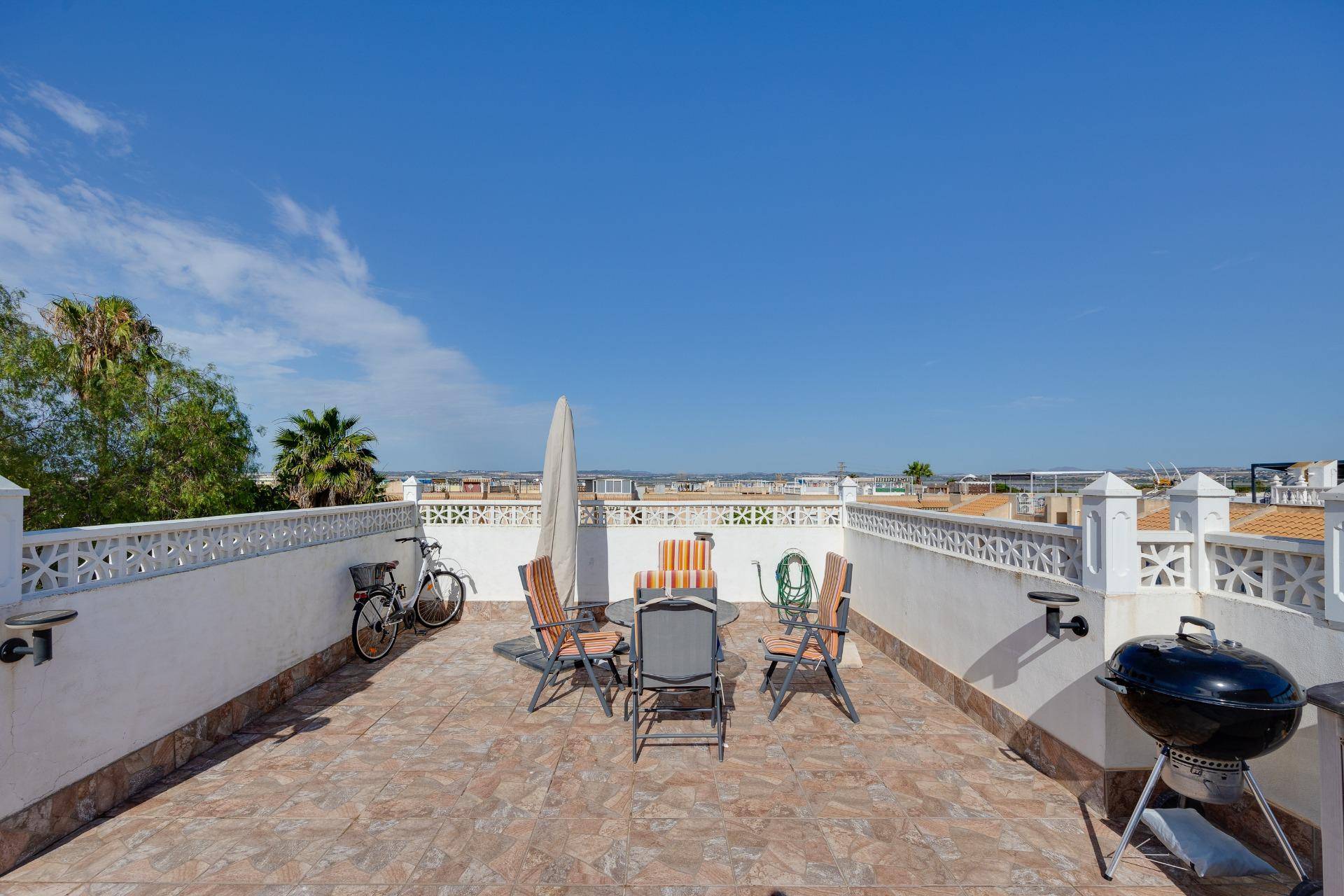 Living room window view in bungalow, El Chaparral, Torrevieja