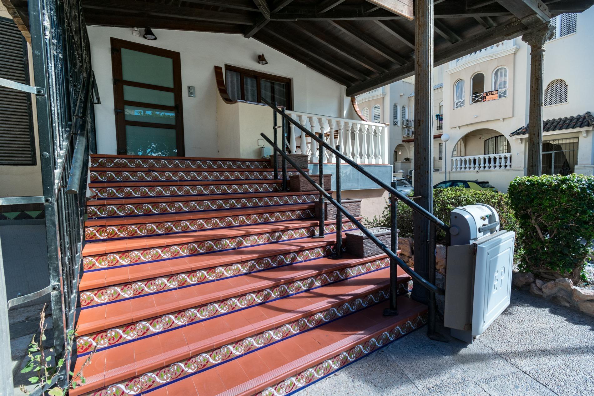 Street-level view of urbanisation entrance, Los Frutales, Torrevieja