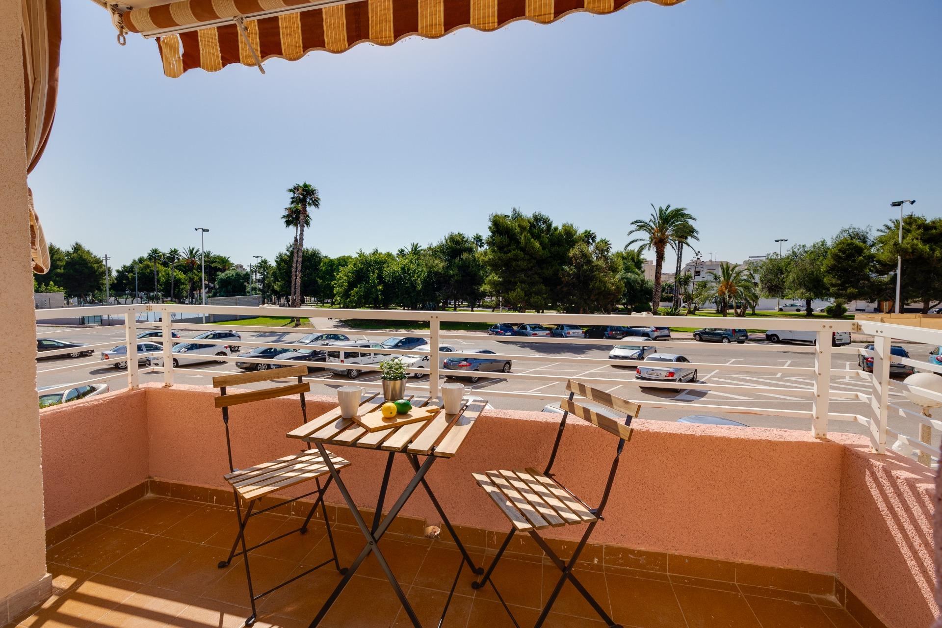 Parking area adjacent to apartment block, Calas Blanca, Torrevieja