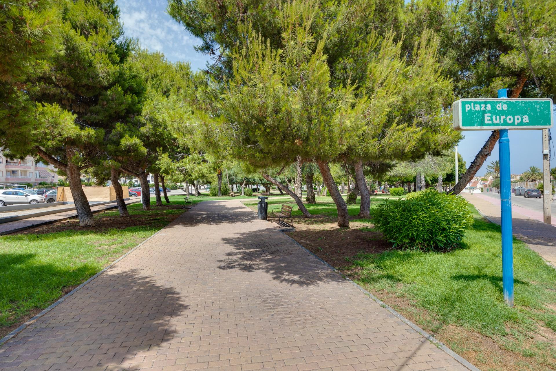 Outdoor communal space at gated urbanisation, Calas Blanca, Torrevieja
