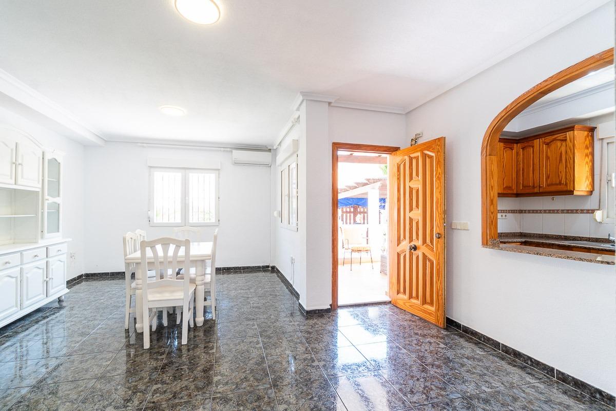 Covered entrance porch of townhouse in Playa Flamenca, Orihuela Costa