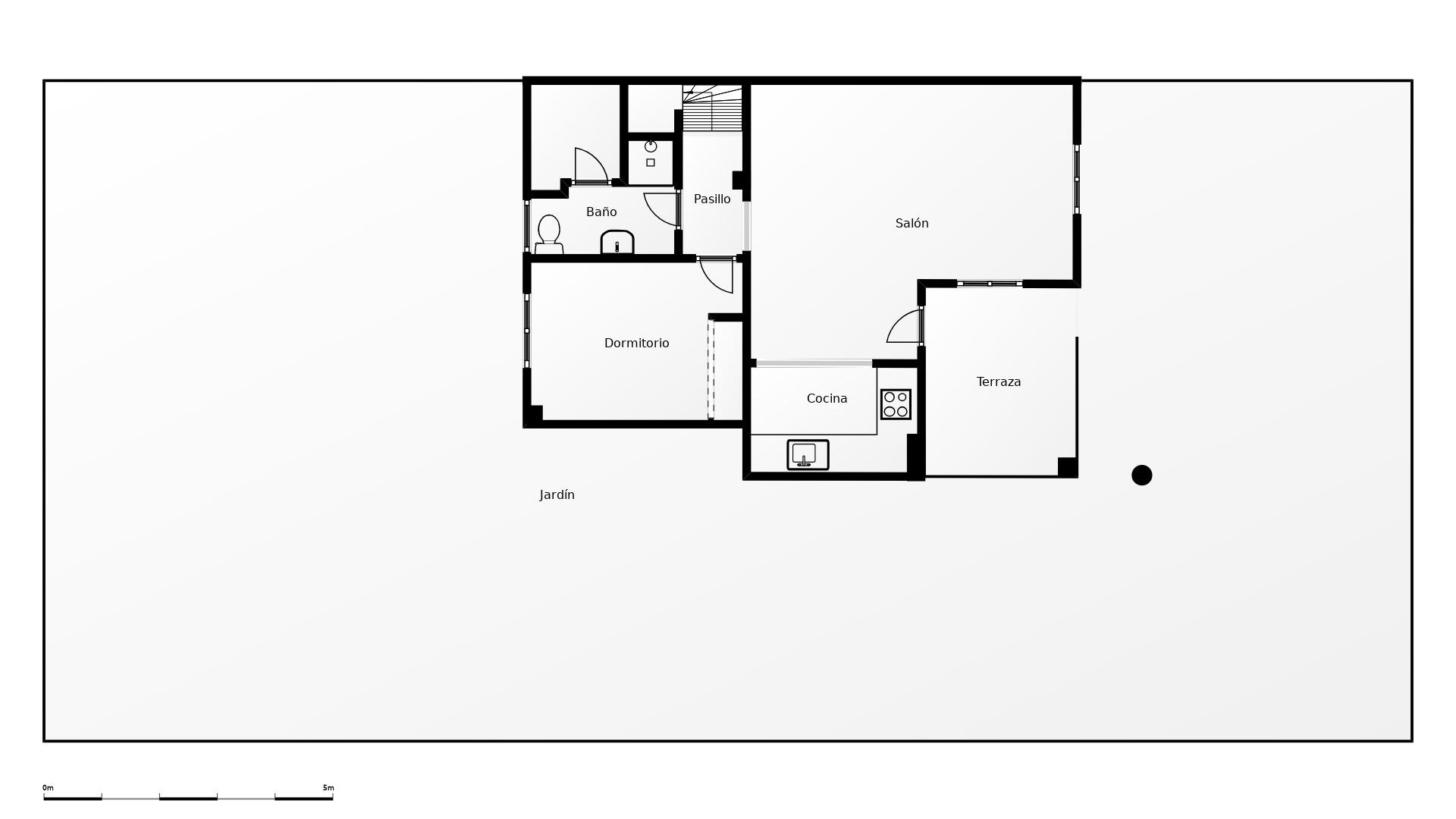 Ground-floor plan of 3-bedroom townhouse in Playa Flamenca