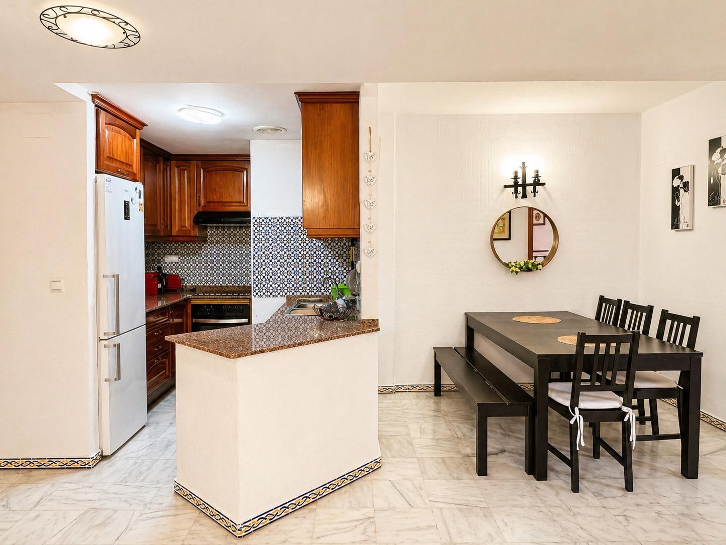 Living room seating area with window light in 3-bedroom apartment, Los Frutales, Torrevieja