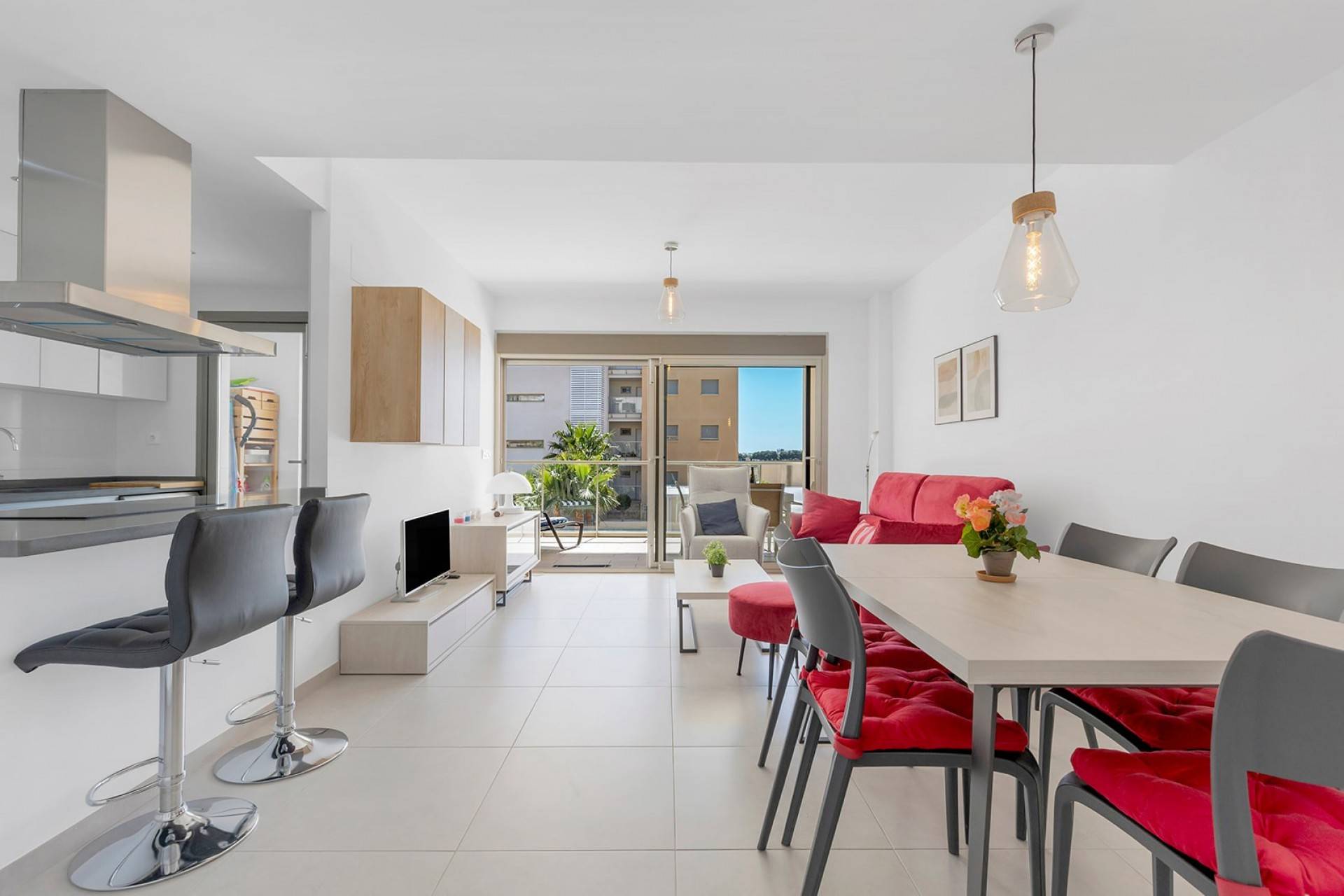 Main bedroom with built-in wardrobes, 2-bedroom apartment in Los Dolses, Orihuela Costa