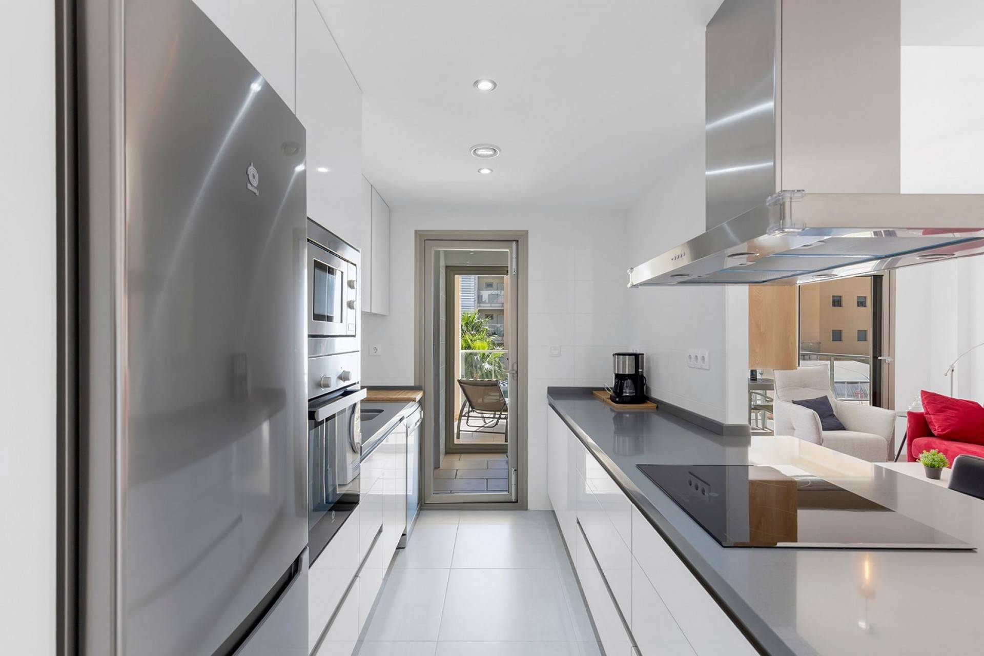 Private terrace accessed from living room, ground-floor apartment in Los Dolses
