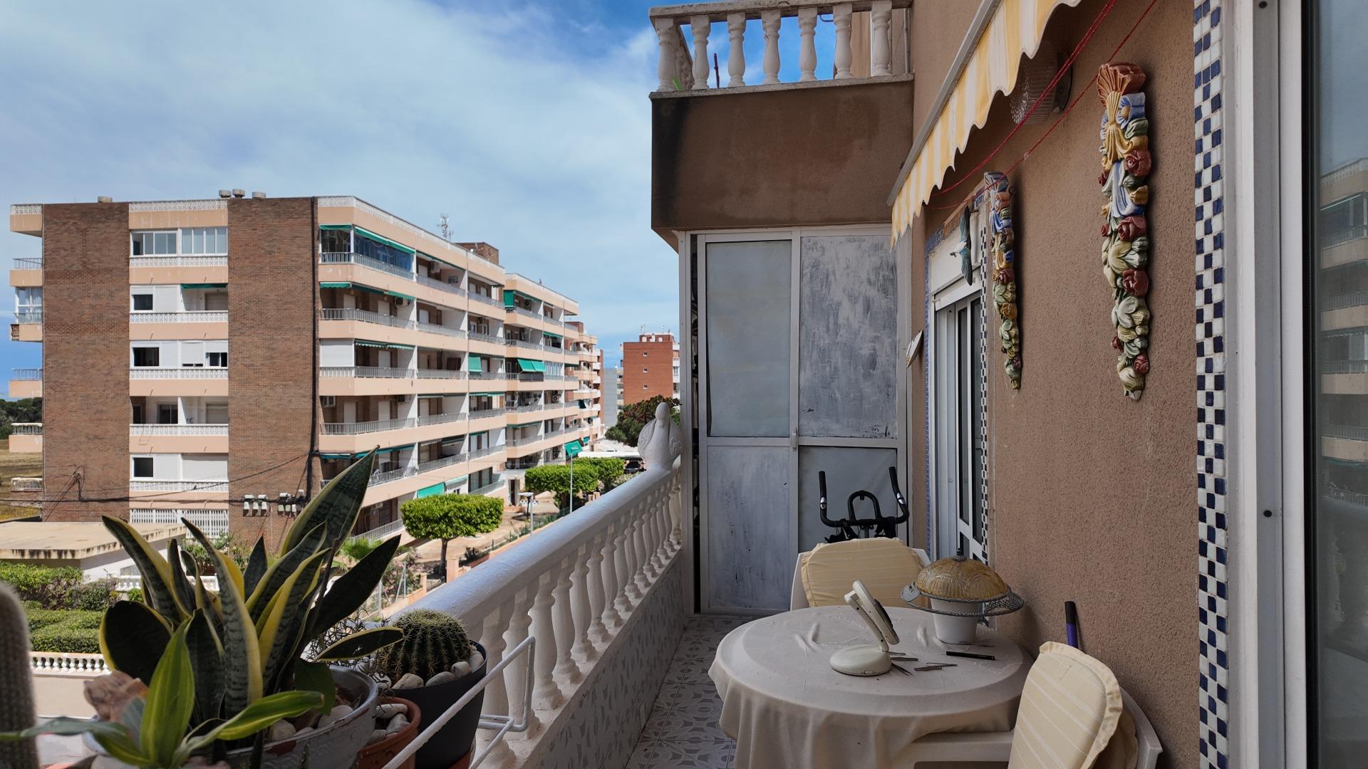 Southeast-facing balcony on second floor of apartment, Punta Prima, Torrevieja