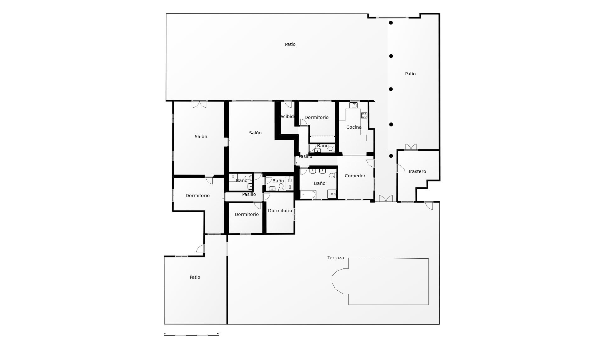 Floor plan of 4-bedroom 5-bathroom villa on 800m2 plot, Torreta Florida, Torrevieja
