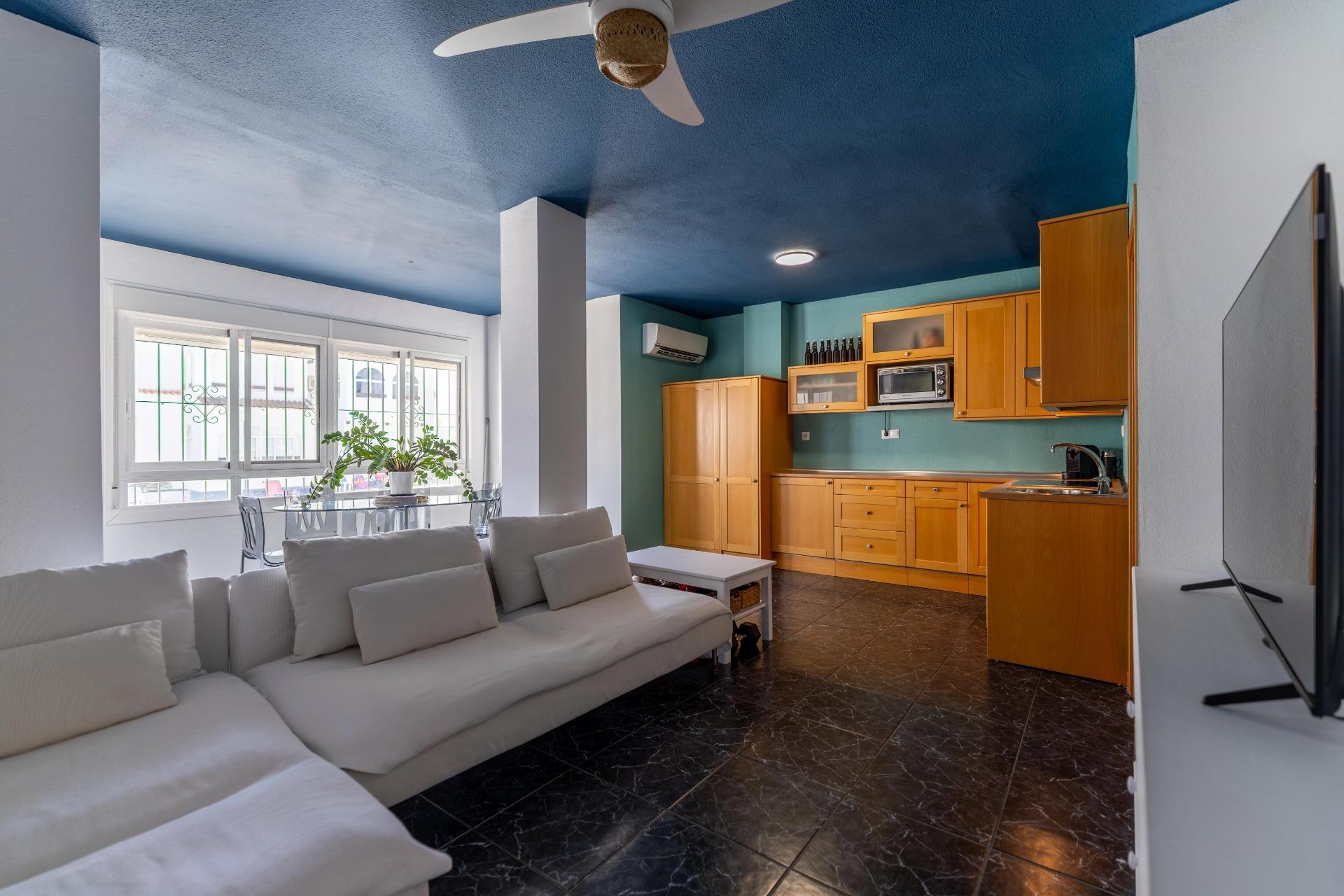 Living room seating area in ground-floor apartment, El Acequión, Torrevieja