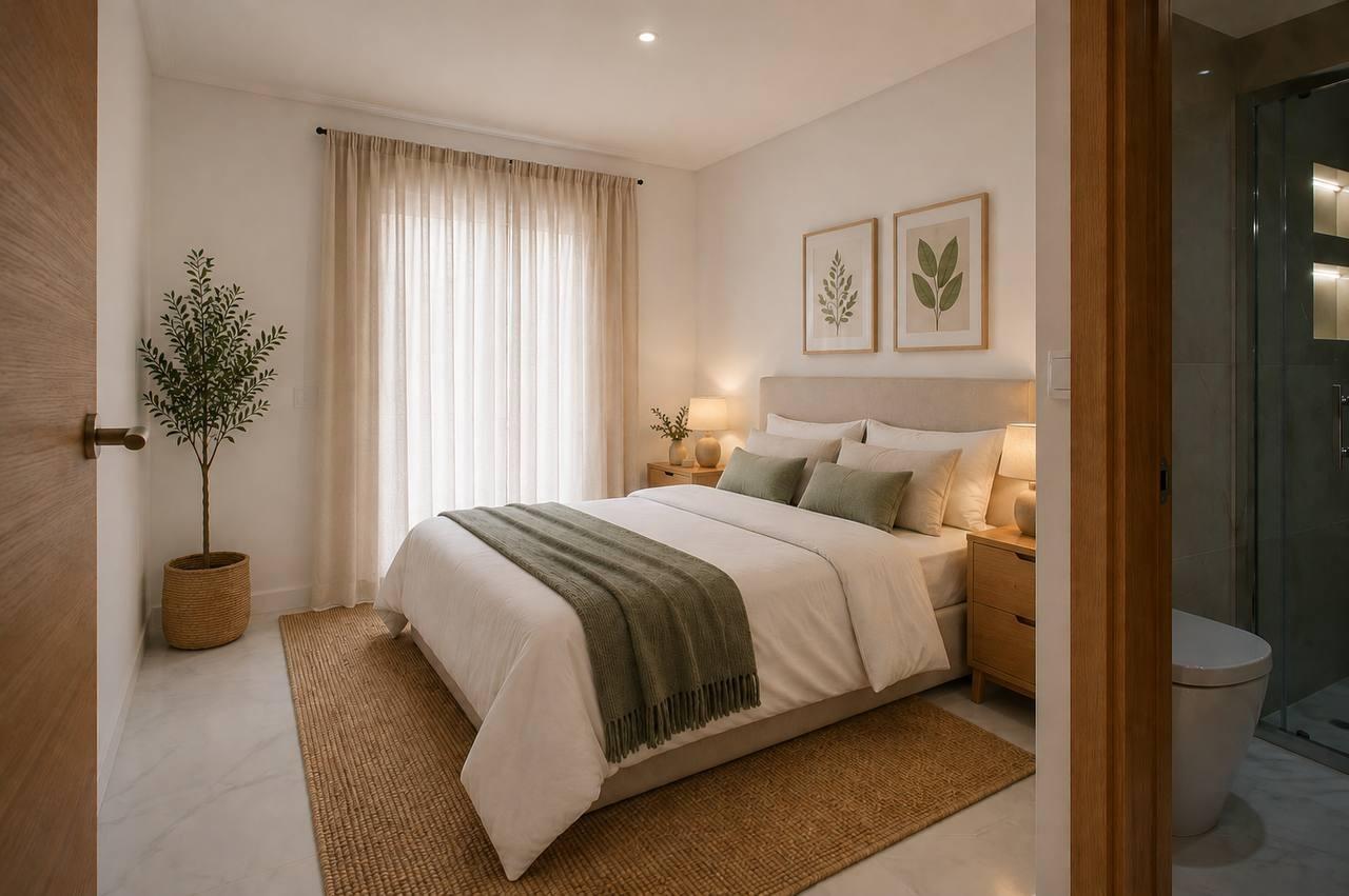 Terrace with outdoor seating area in penthouse, Cabo Roig