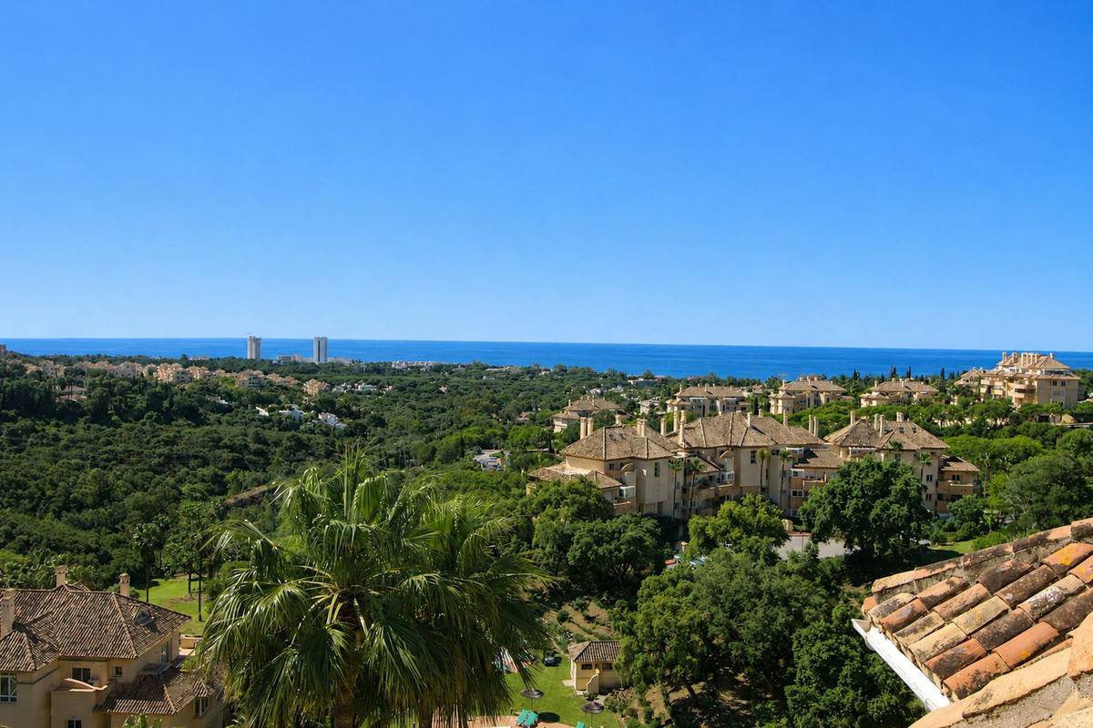 Corner terrace showing dual orientation, duplex penthouse, Elviria Hills