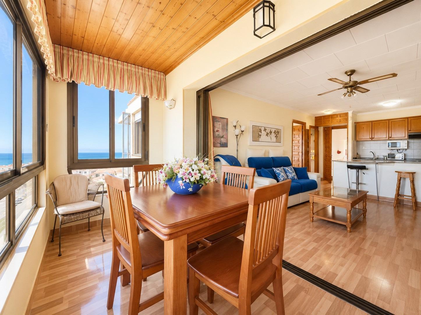 Living room with air conditioning unit in 1-bedroom apartment, Torre La Mata, Torrevieja