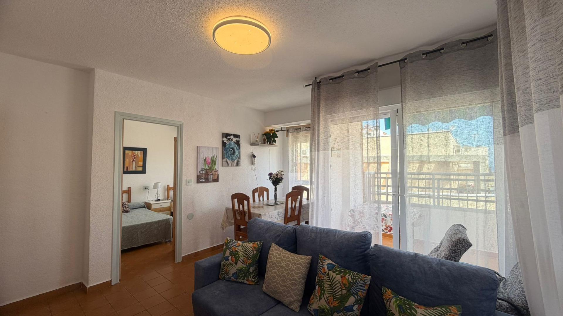 Living room detail with natural light in penthouse, Playa de los Locos, Torrevieja