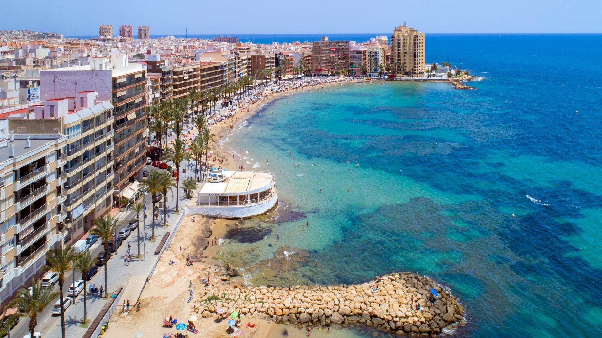Views towards the seafront from south-facing penthouse terrace, Playa del Cura, Torrevieja