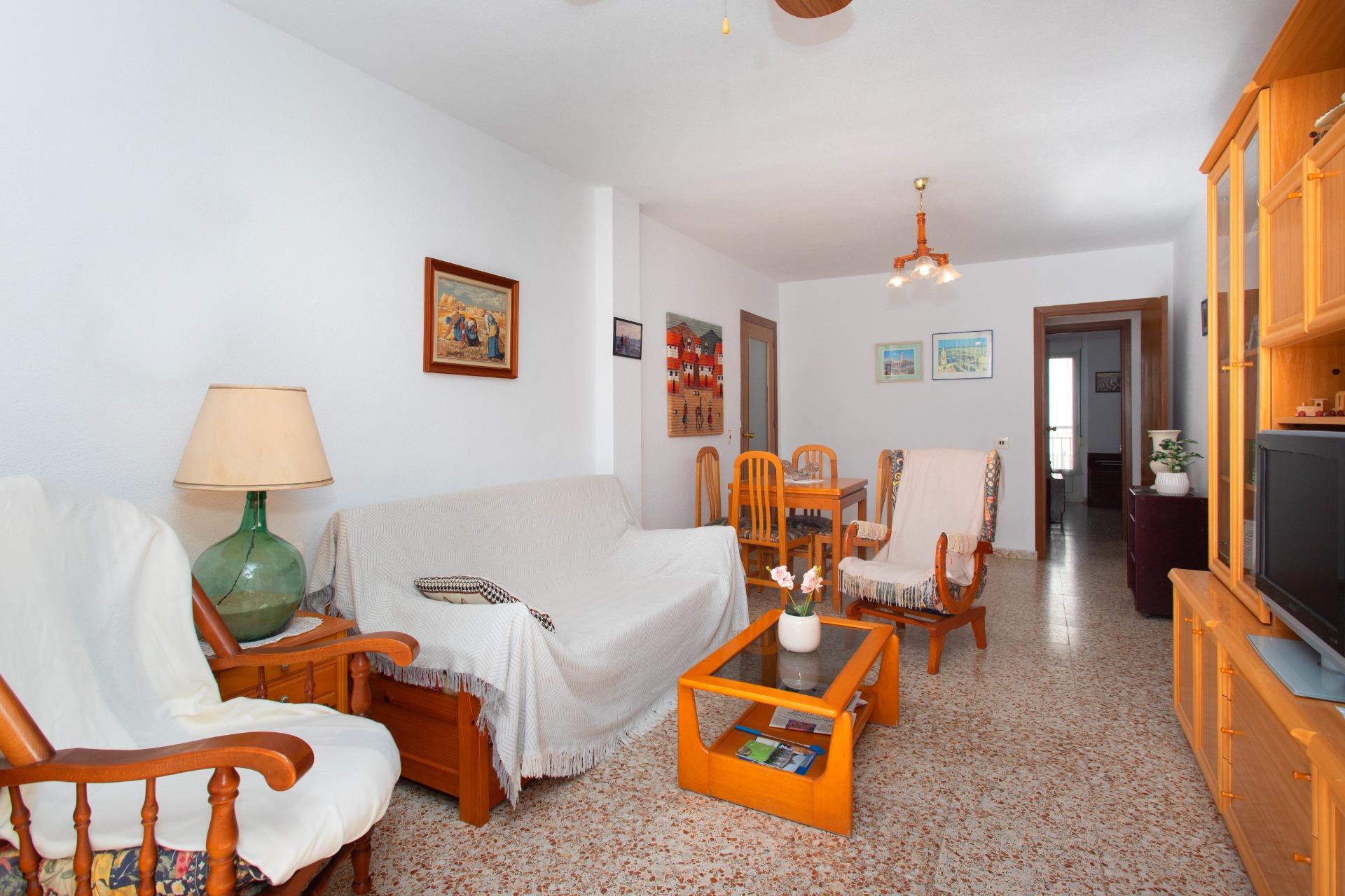 Open-plan salon and dining area with terrace access in penthouse, Playa del Cura, Torrevieja